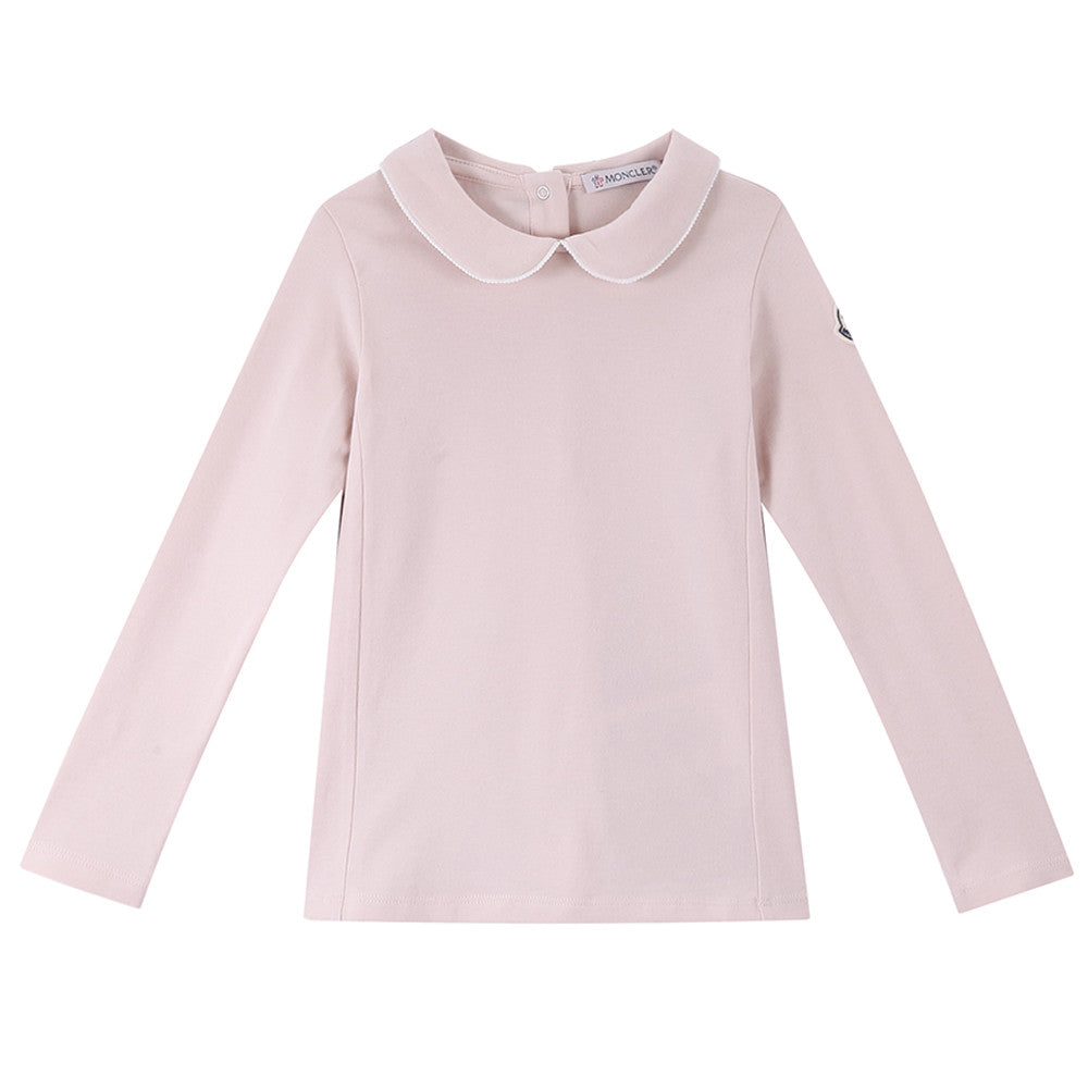 Baby Girls Light Pink Crew Collar Cotton Blouse - CÉMAROSE | Children's Fashion Store - 1