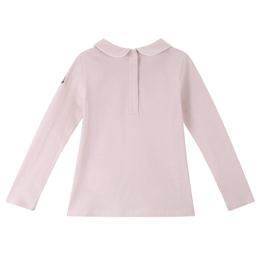 Baby Girls Light Pink Crew Collar Cotton Blouse - CÉMAROSE | Children's Fashion Store - 2