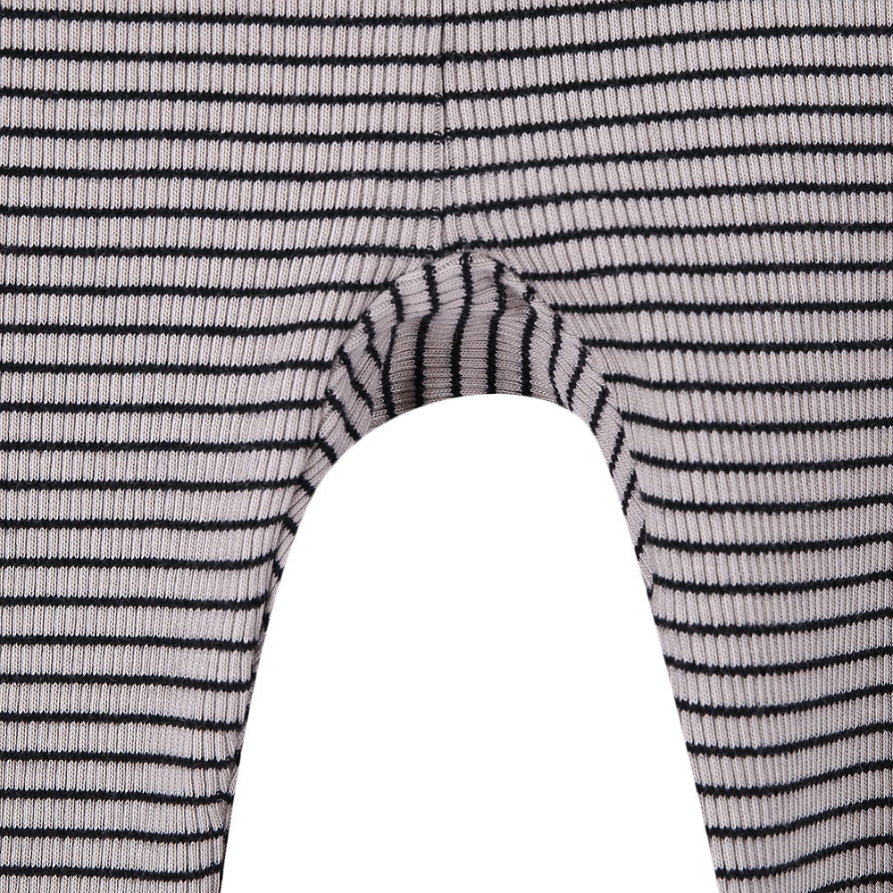 Boys & Girls Milk White & Black Striped Cotton Jersey Legging - CÉMAROSE | Children's Fashion Store - 4