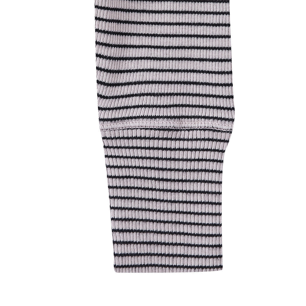 Boys & Girls Milk White & Black Striped Cotton Jersey Legging - CÉMAROSE | Children's Fashion Store - 5