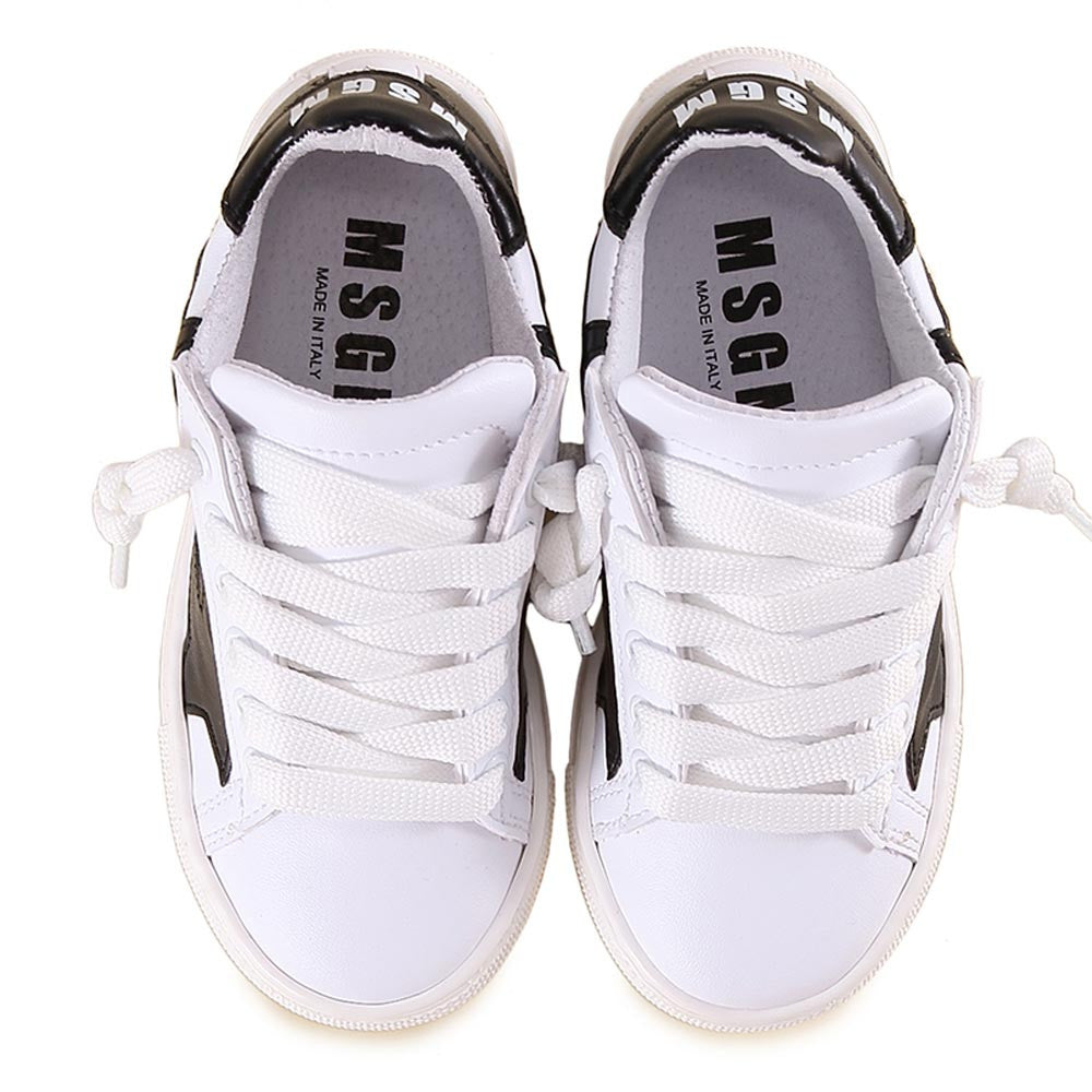 Boys White Sneaker With Black Star Trims - CÉMAROSE | Children's Fashion Store - 2