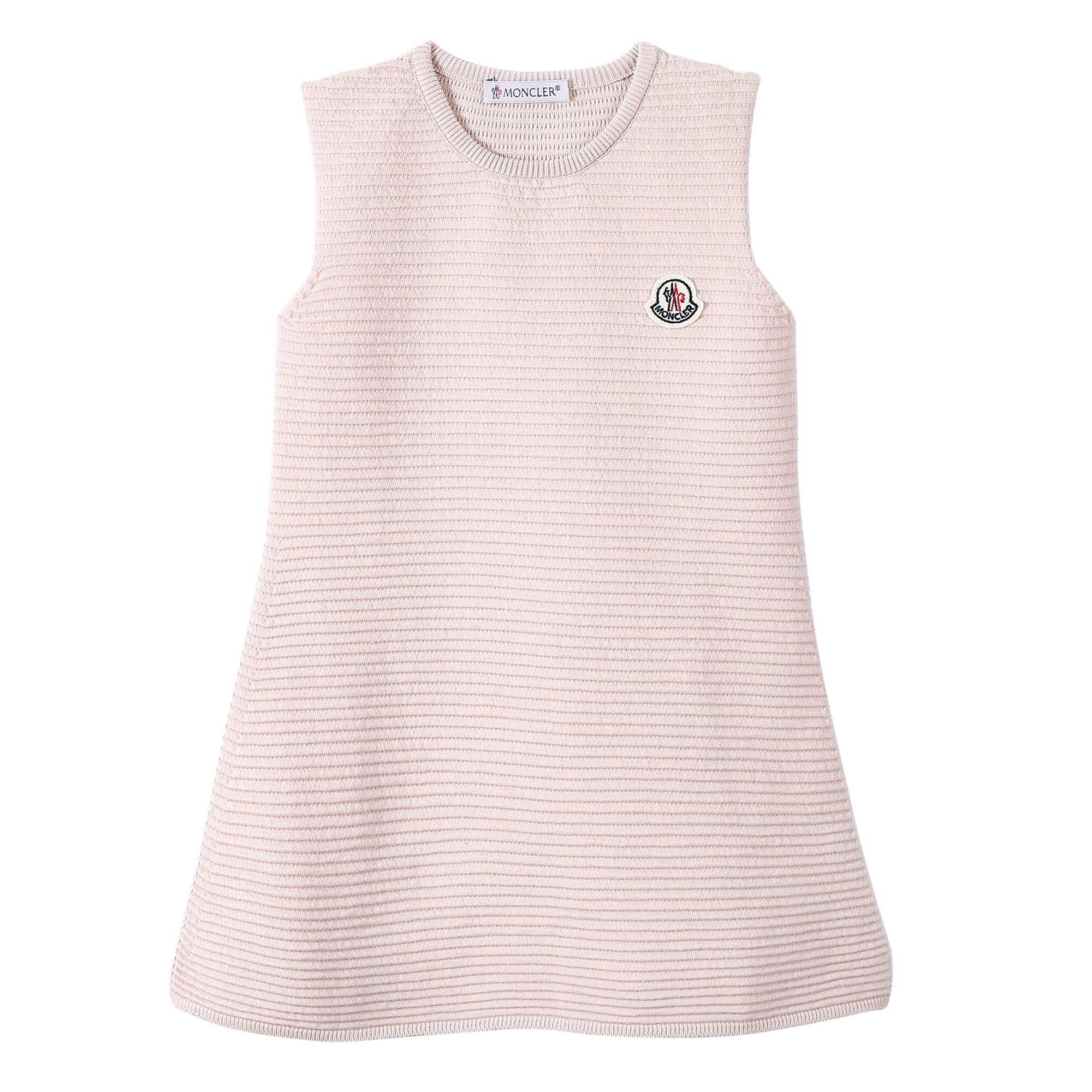 Baby Girls Pink Striped Knitted Sleeveless Dress - CÉMAROSE | Children's Fashion Store - 1