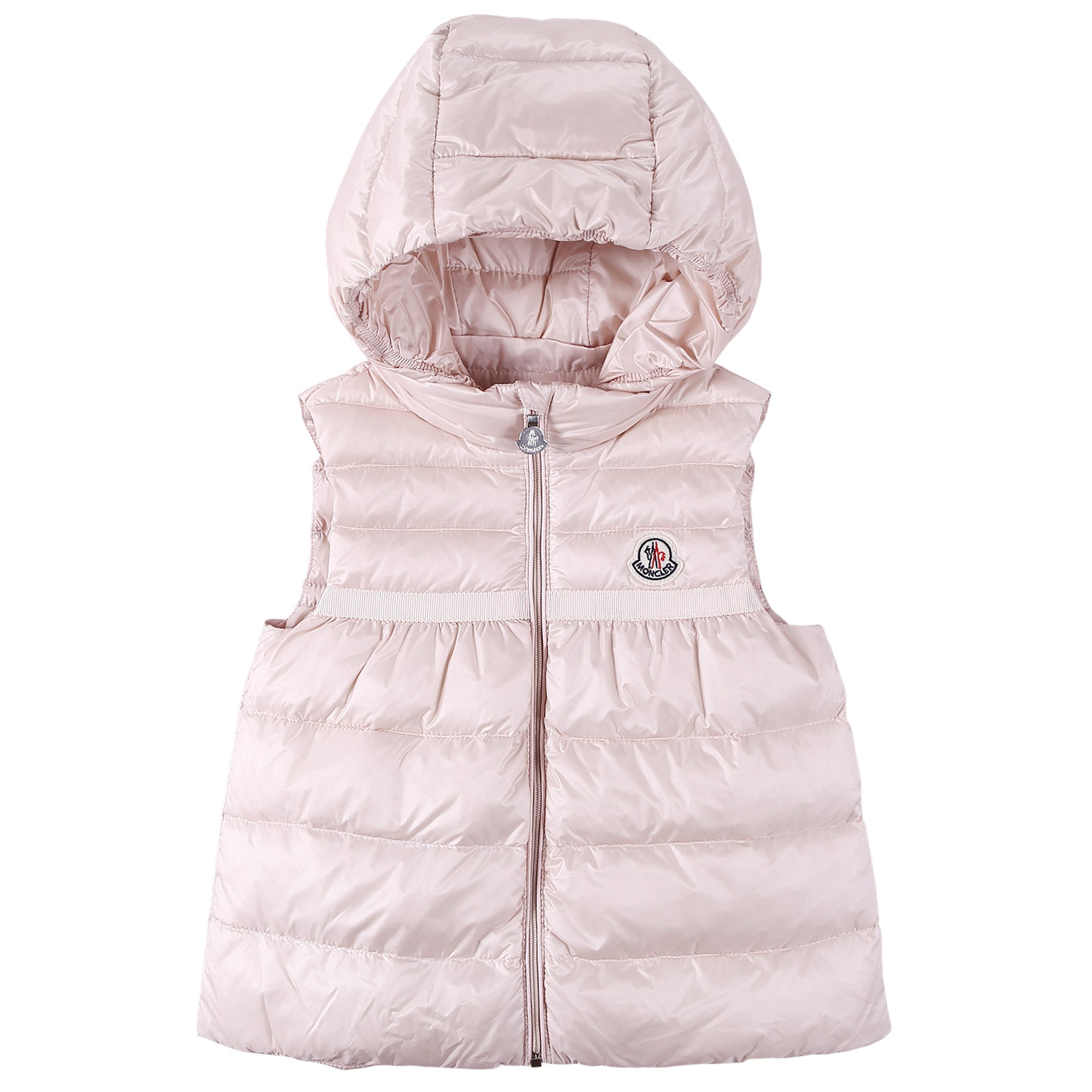 Baby Girls Light Pink Down Padded Hooded 'Suzette' Gilet - CÉMAROSE | Children's Fashion Store - 1