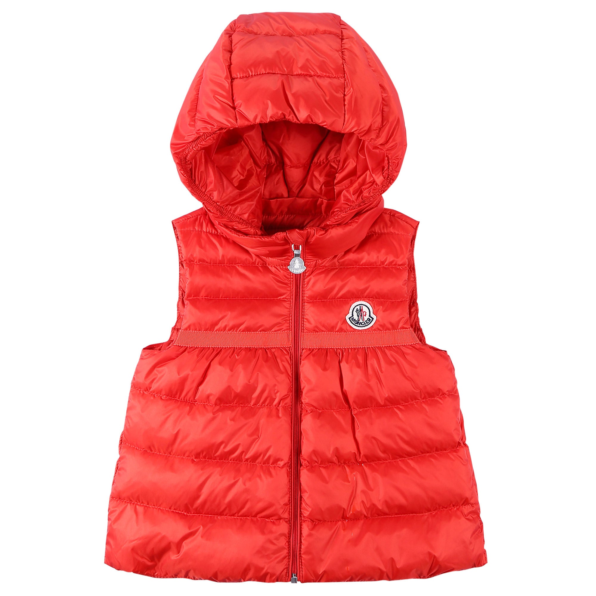 Baby Girls Red Down Padded Hooded 'Suzette' Gilet - CÉMAROSE | Children's Fashion Store - 1