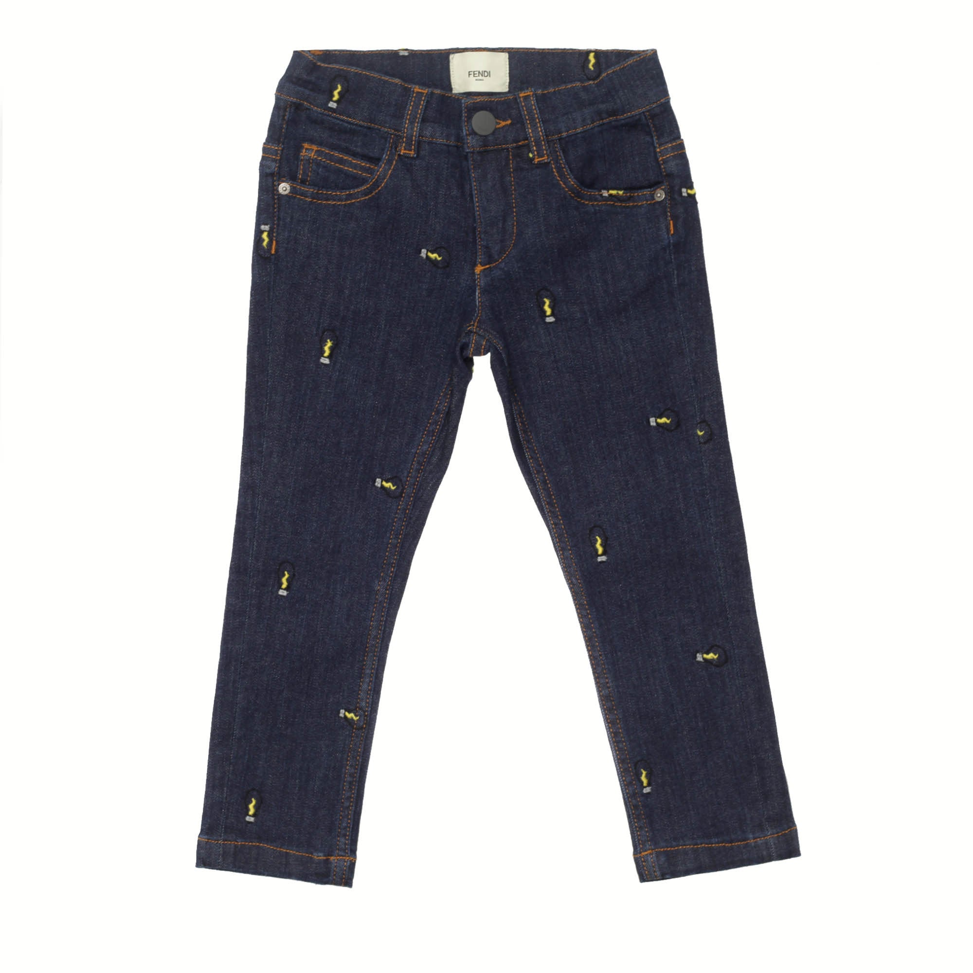 Boys Blue Embroidered Denim Cotton Jeans - CÉMAROSE | Children's Fashion Store - 1