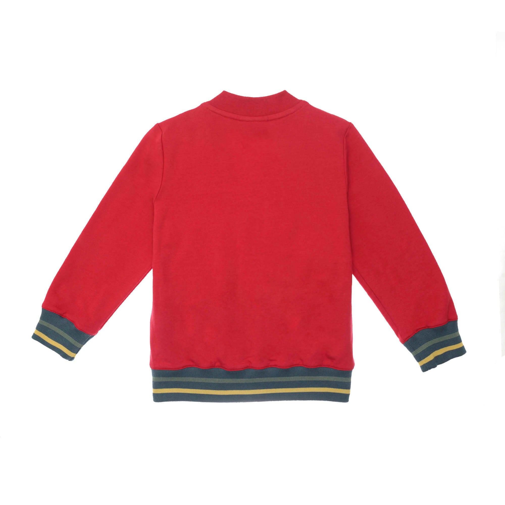 Boys Red Embroidered Lightbulb Rib Cuffs Cardigan - CÉMAROSE | Children's Fashion Store - 3