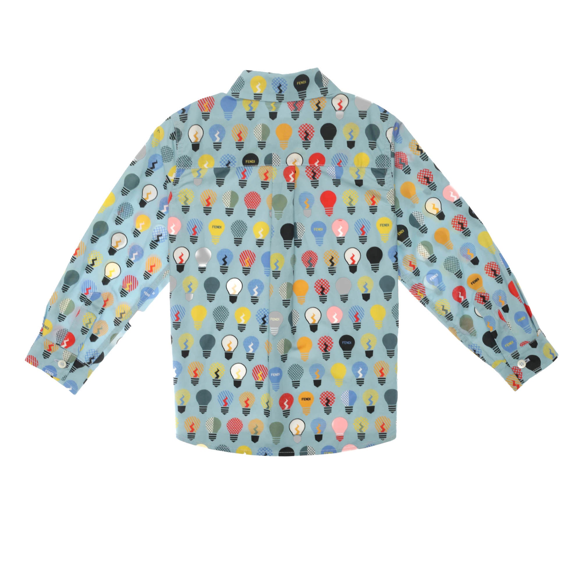 Boys Blue Lightbulb Printed Cotton Shirt - CÉMAROSE | Children's Fashion Store - 2