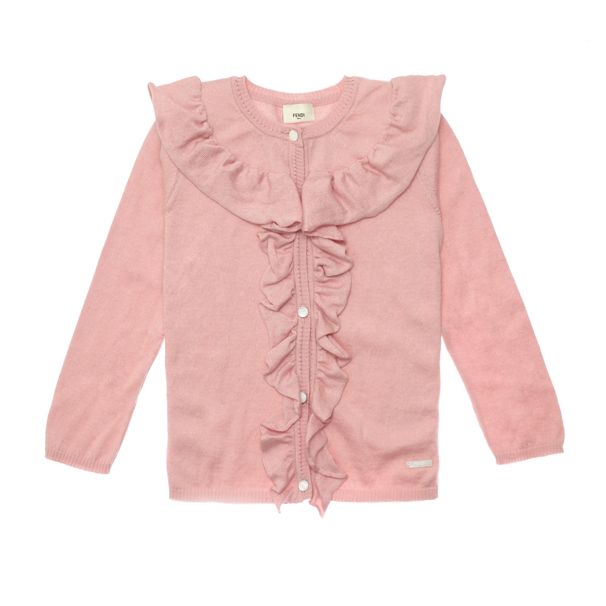 Girls Powder Pink Ruffled Collar Blouse - CÉMAROSE | Children's Fashion Store - 1