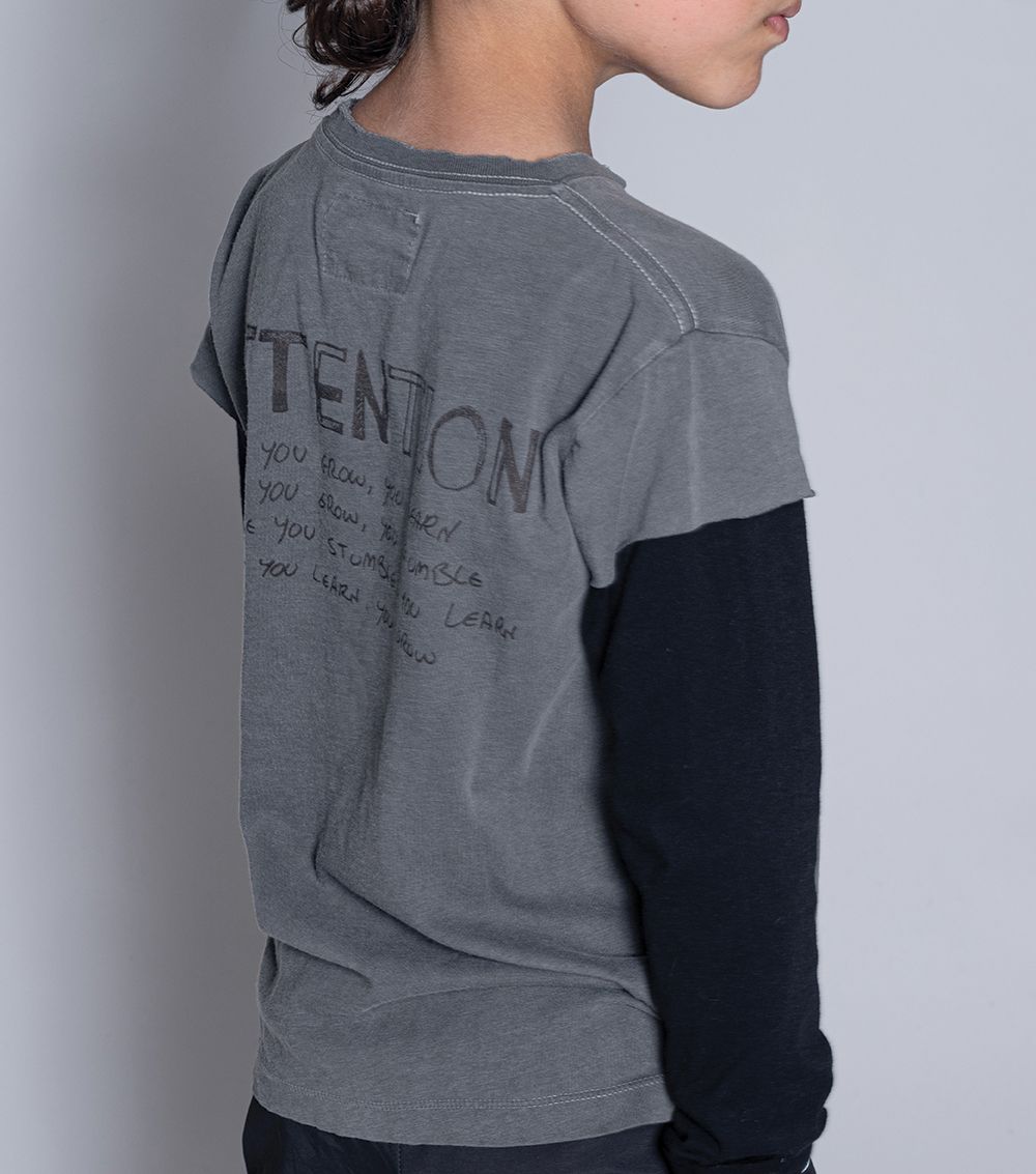 Boys & Girls Dark Grey Cotton T-Shirt