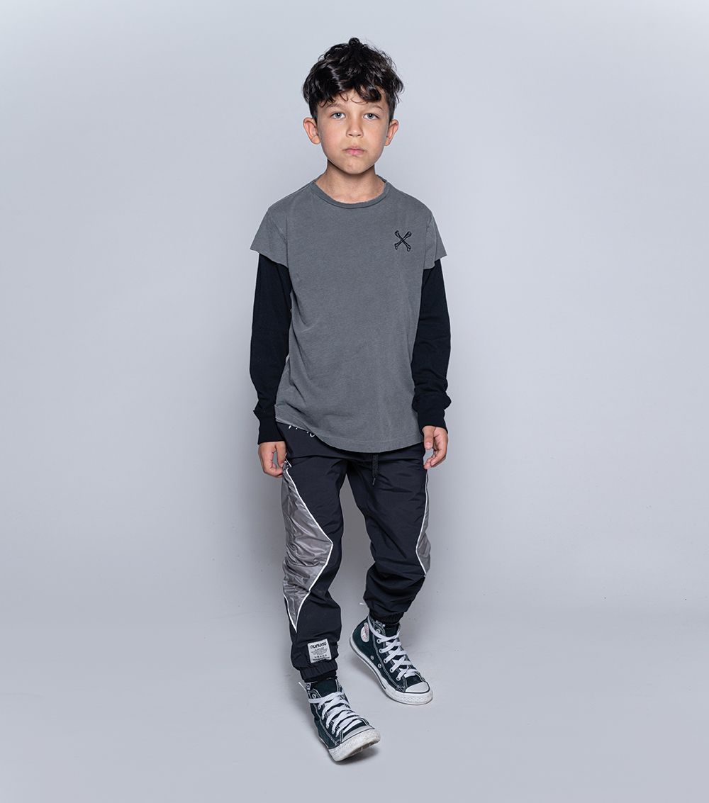 Boys & Girls Dark Grey Cotton T-Shirt