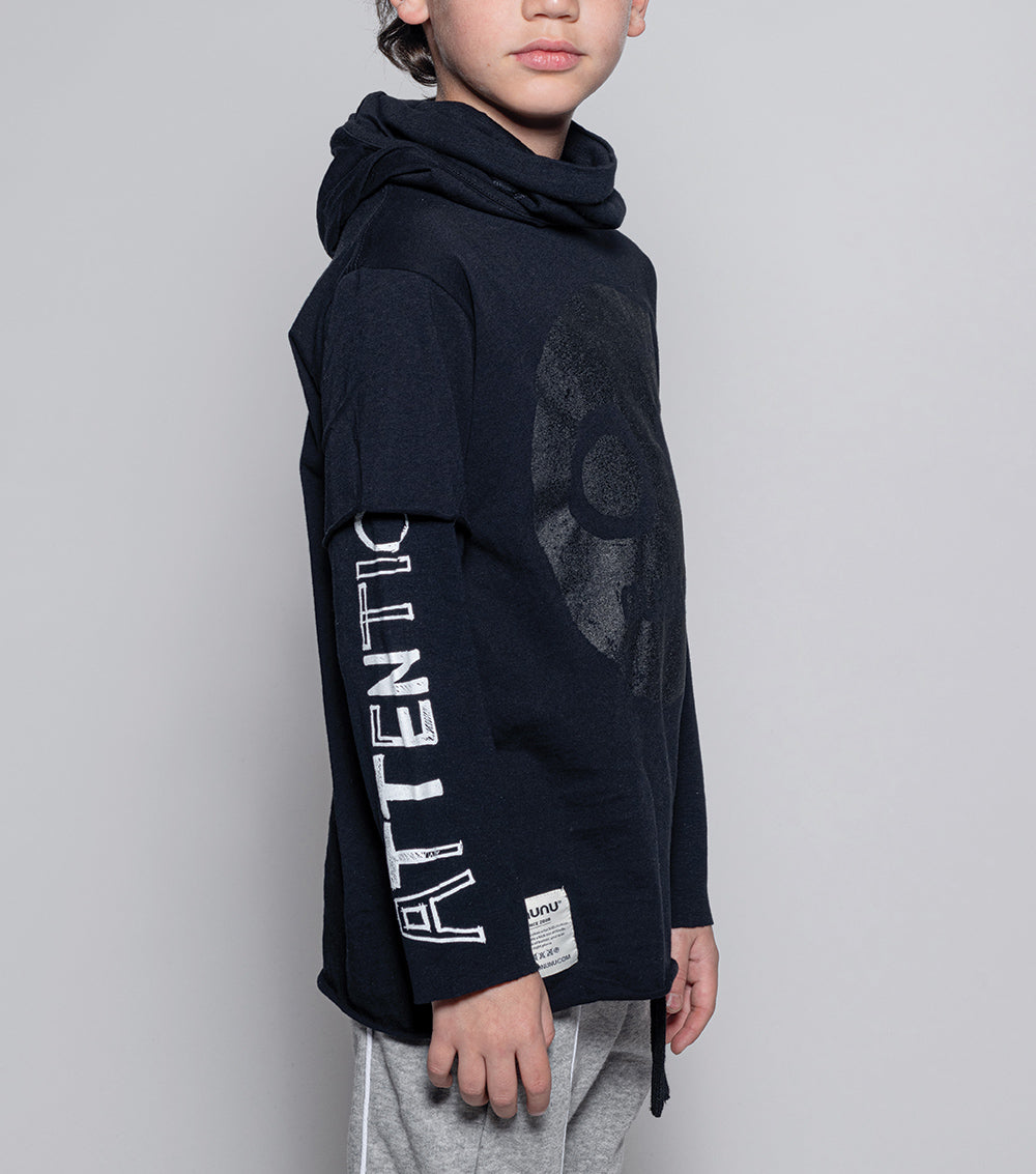 Boys & Girls Black Hooded Top