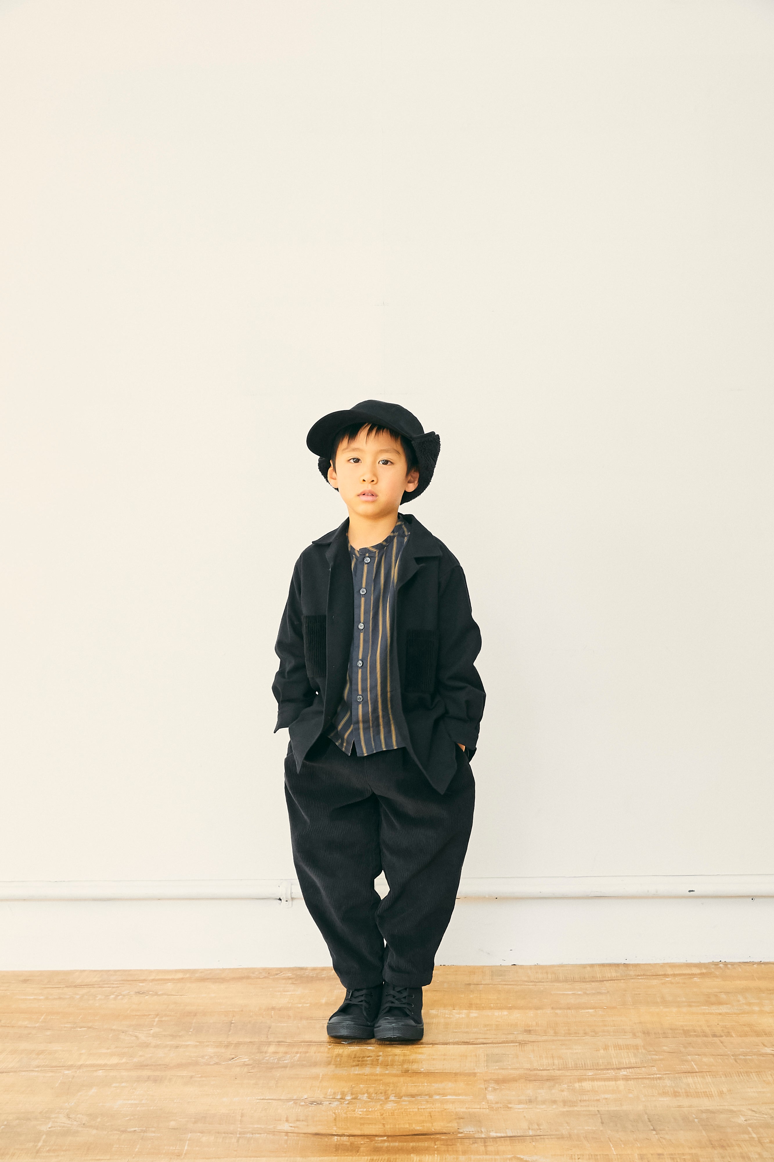 Boys Black Stripe Shirt