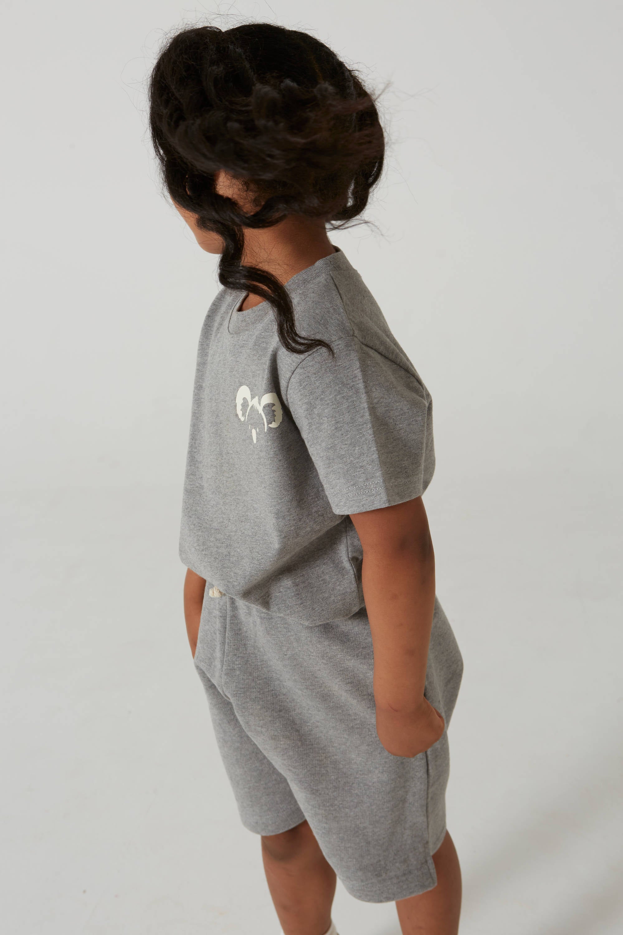 Boys & Girls Grey Cotton T-Shirt