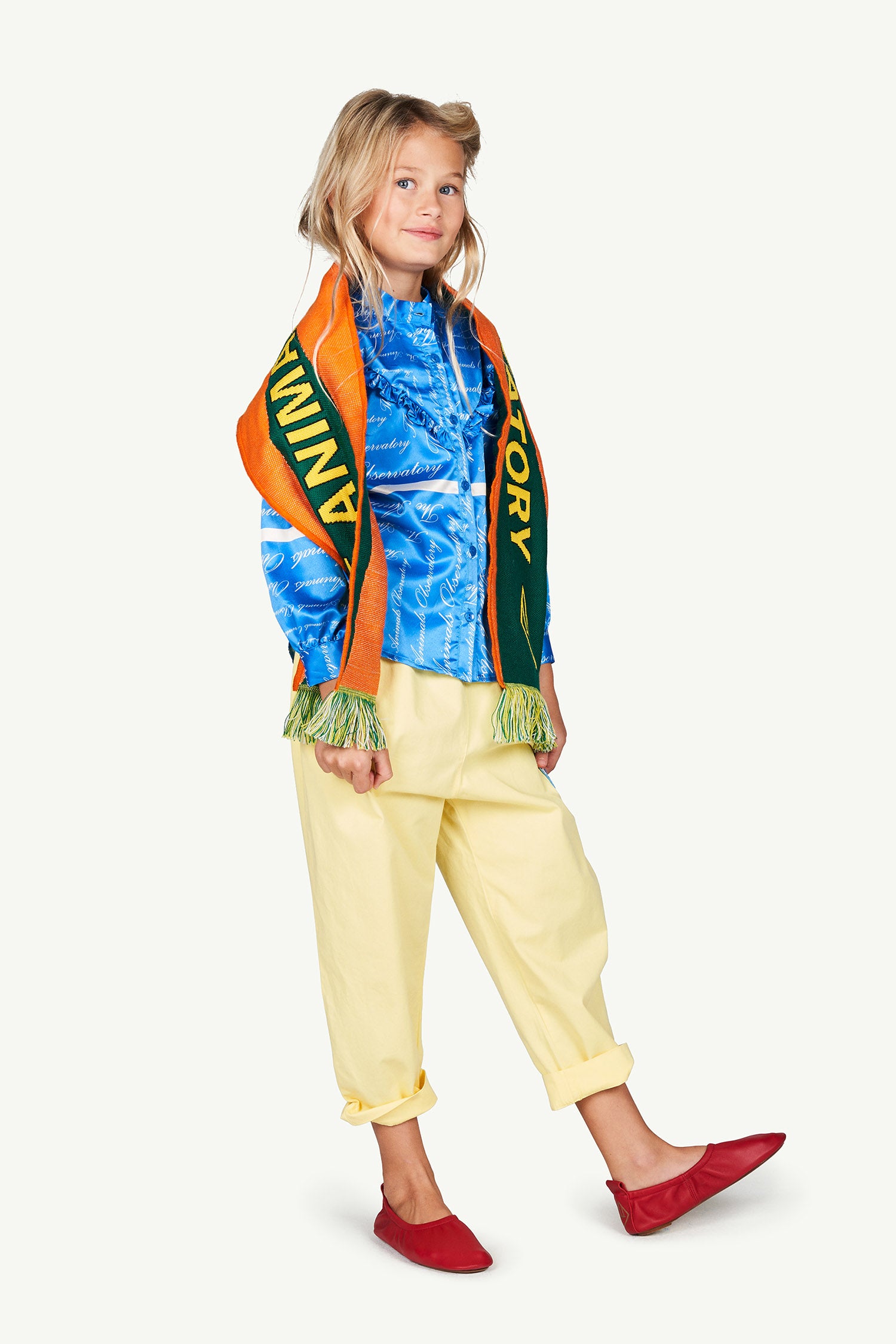 Boys & Girls Yellow Tree Cotton Trousers