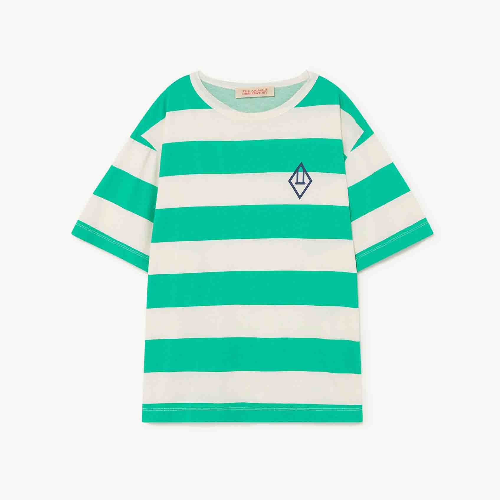 Boys & Girls Green Stripe Cotton T-shirt