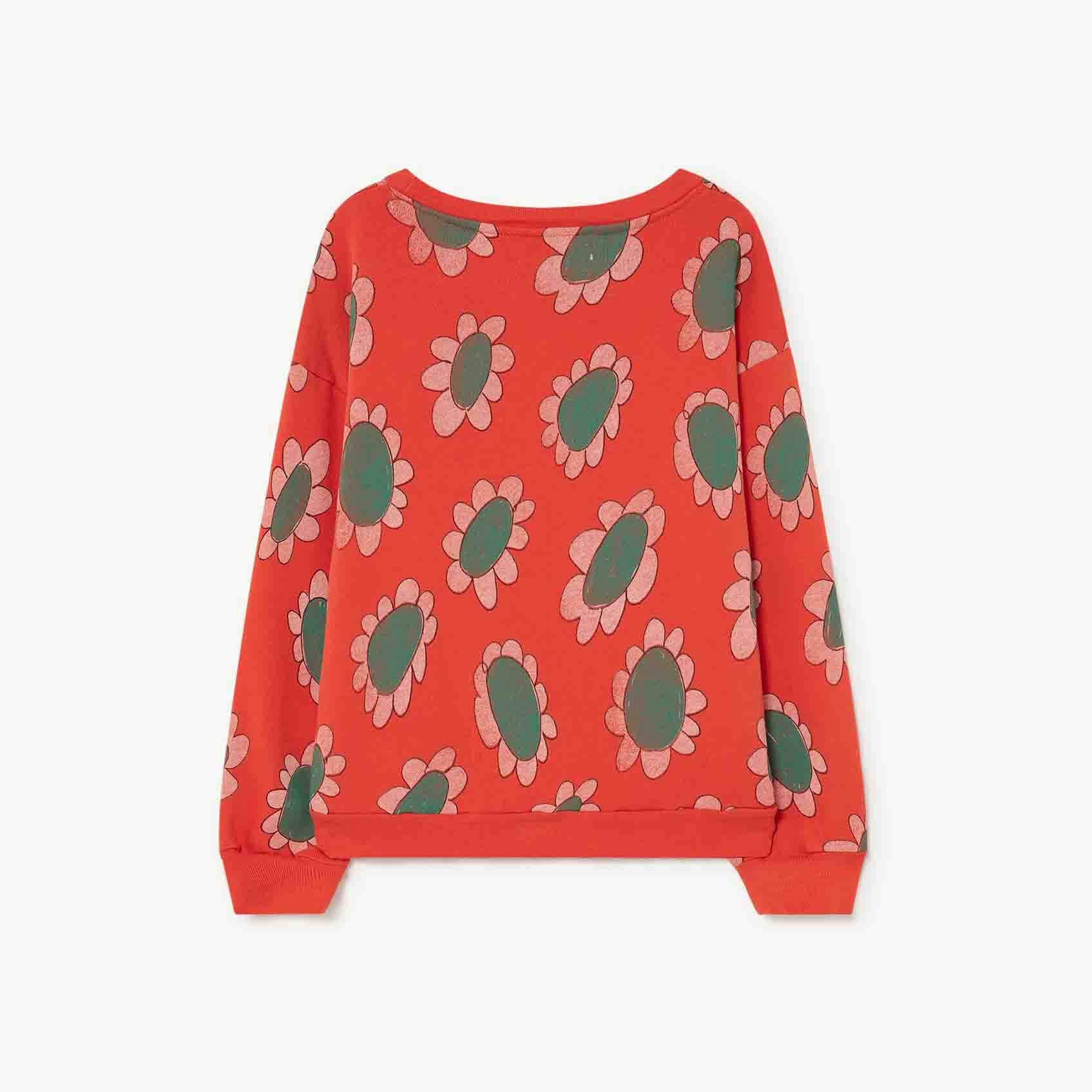 Boys & Girls Red Flower Cotton Sweatshirt