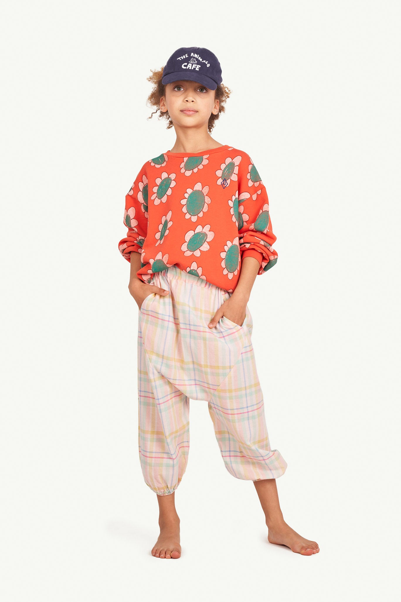 Boys & Girls Red Flower Cotton Sweatshirt