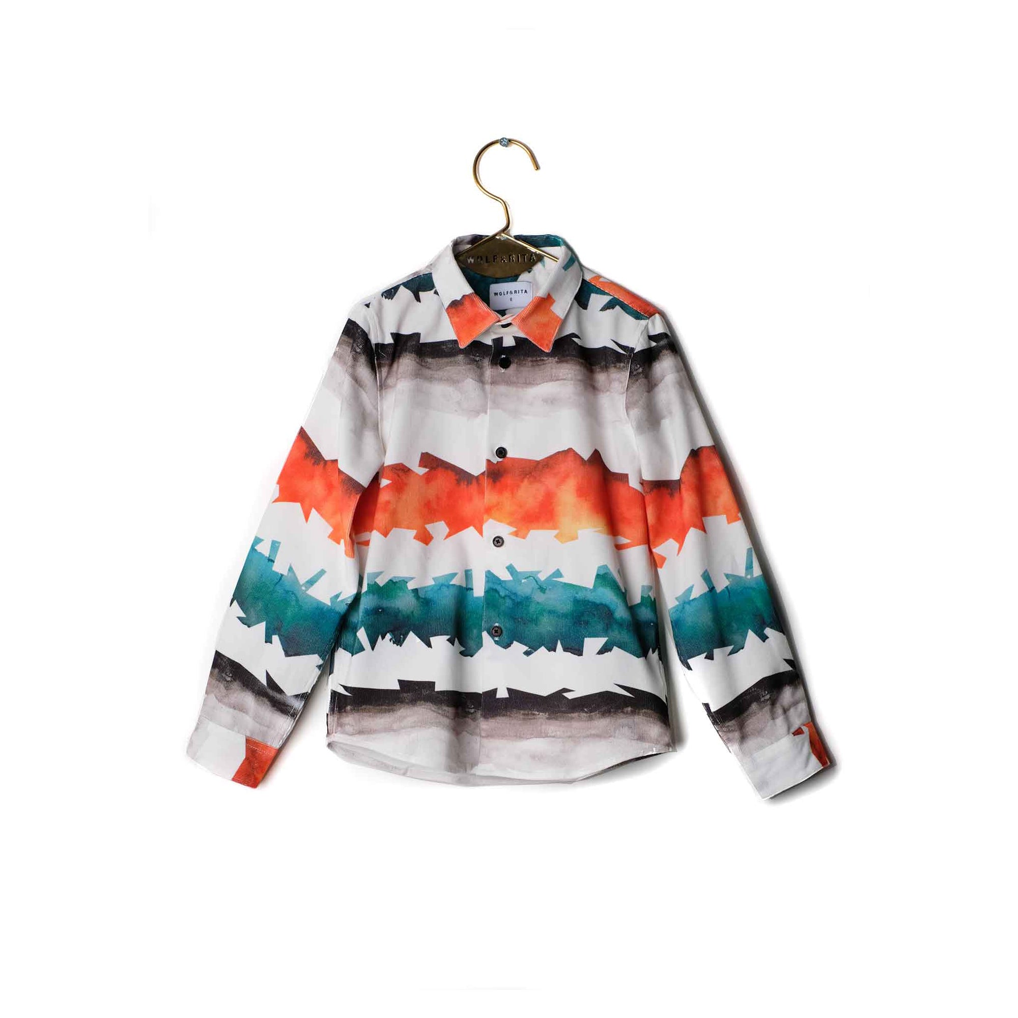 Boys Watercolor Stripes Cotton Shirt