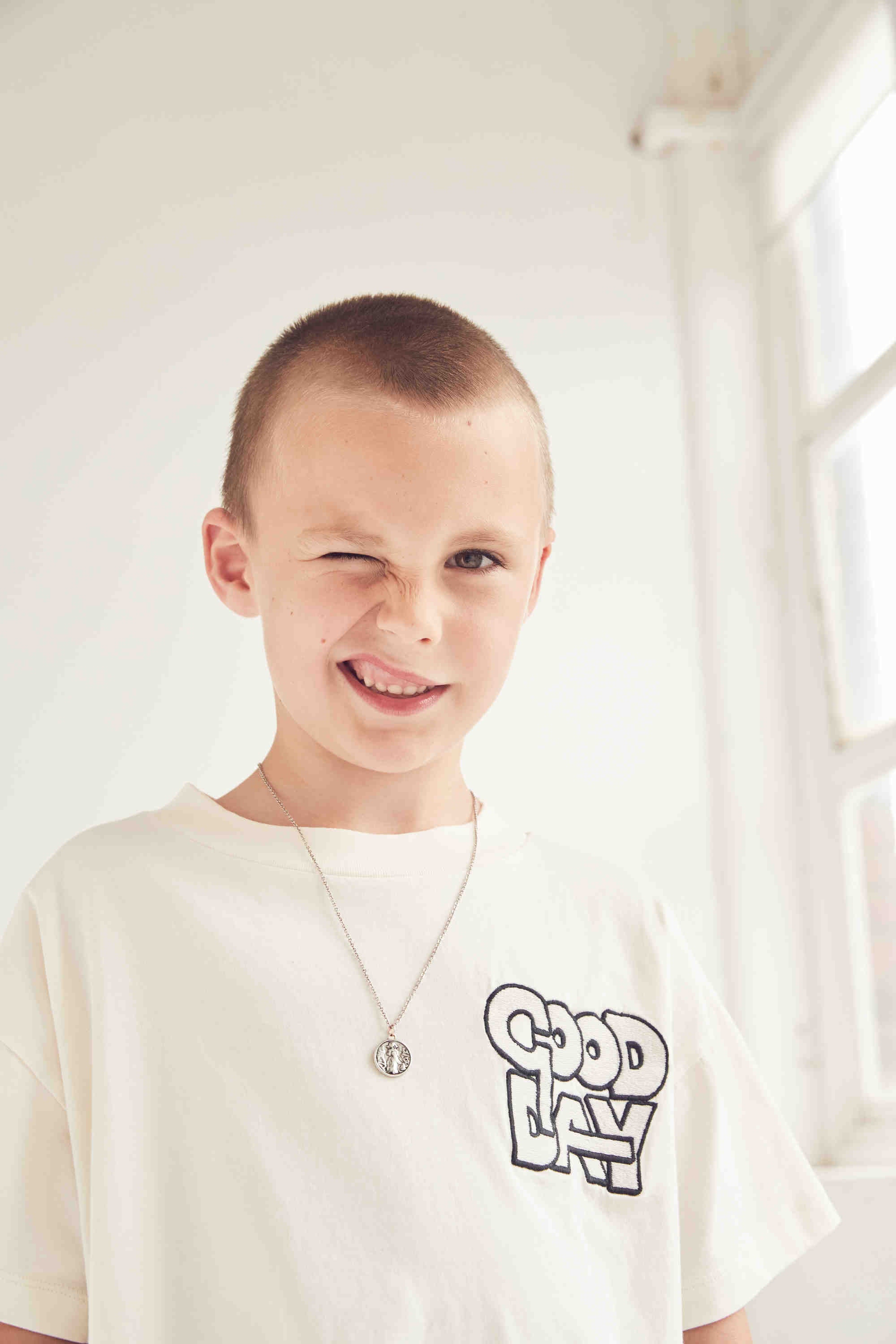 Boys & Girls White Cotton T-Shirt