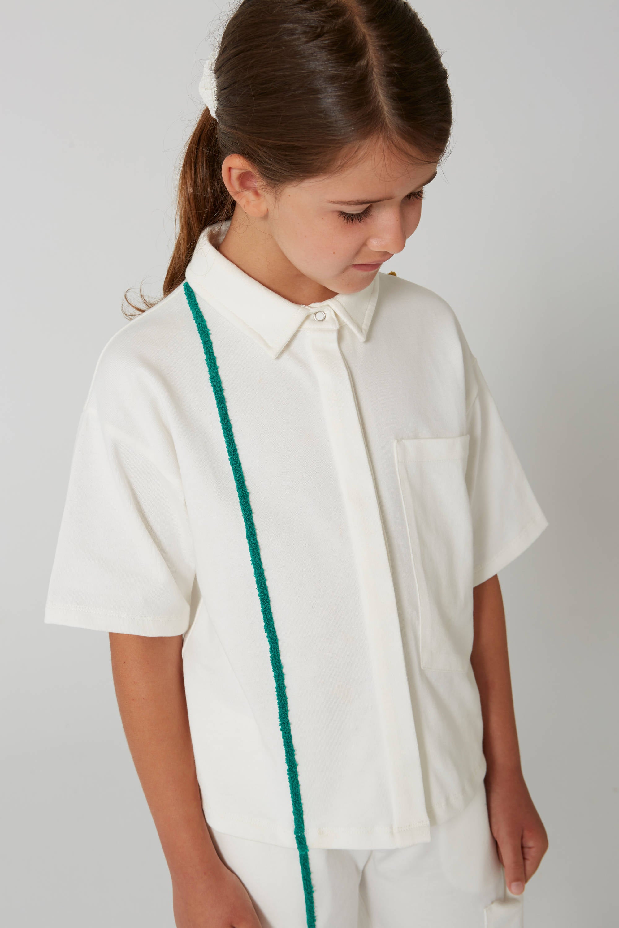 Boys & Girls White Cotton Shirt