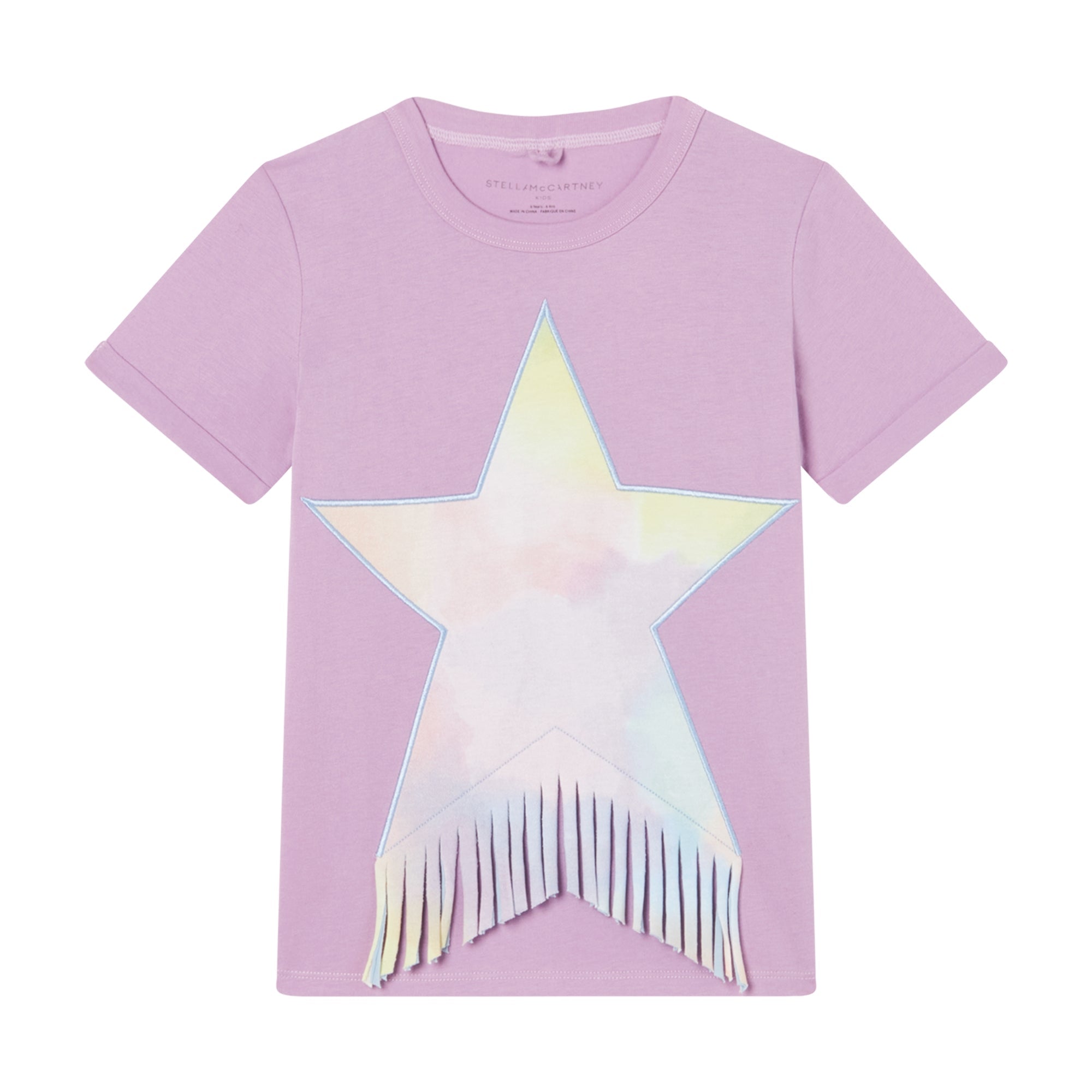 Girls Lilac Tassel Cotton T-Shirt