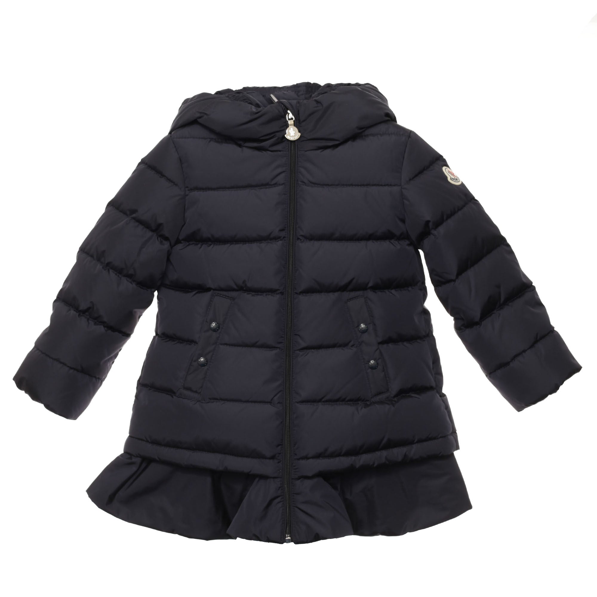 Baby Girls Navy Blue Hooded 'Azinza'Jacket With Skirt Trims - CÉMAROSE | Children's Fashion Store - 1