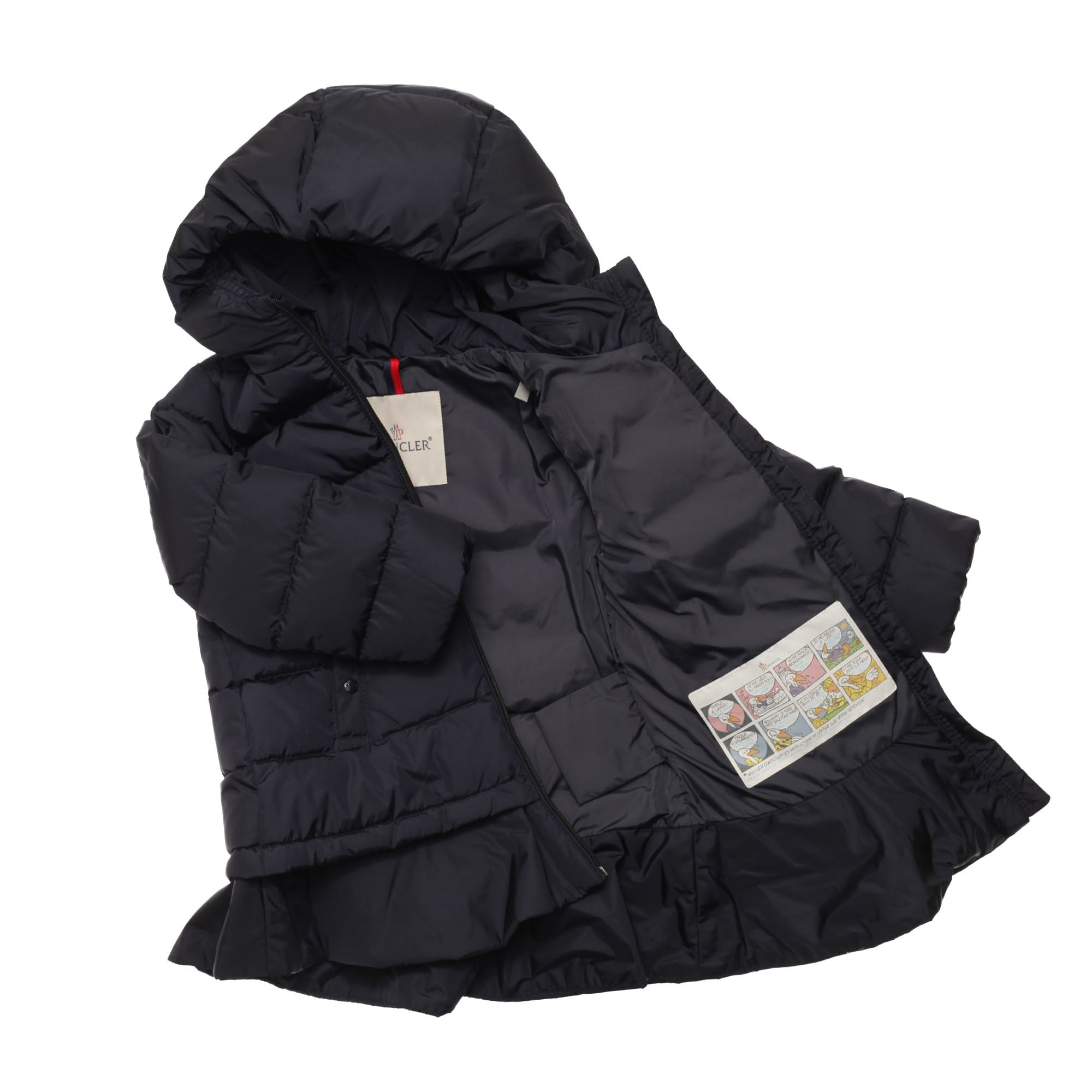 Baby Girls Navy Blue Hooded 'Azinza'Jacket With Skirt Trims - CÉMAROSE | Children's Fashion Store - 3