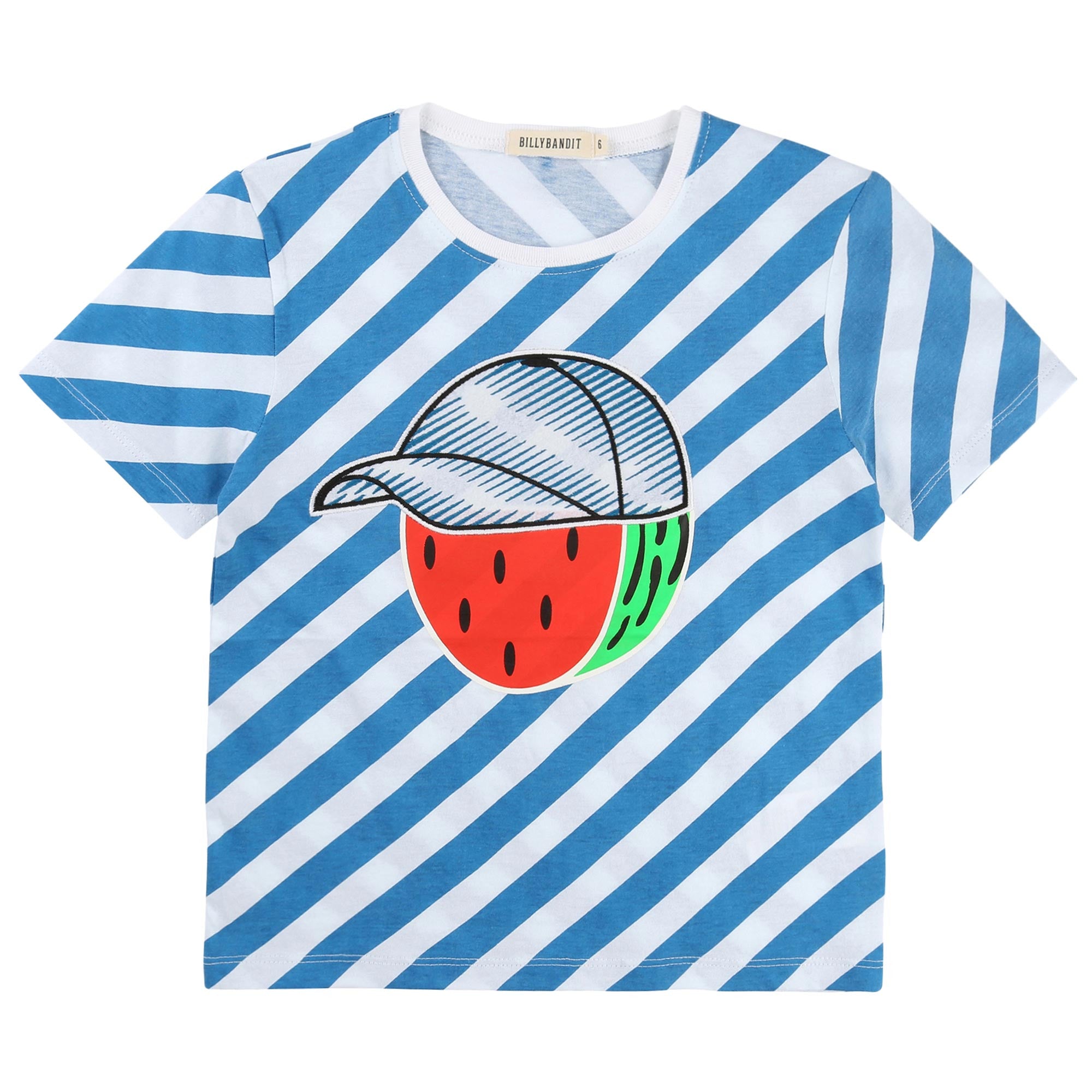 Boys Blue Stripe Watermelon T-Shirt