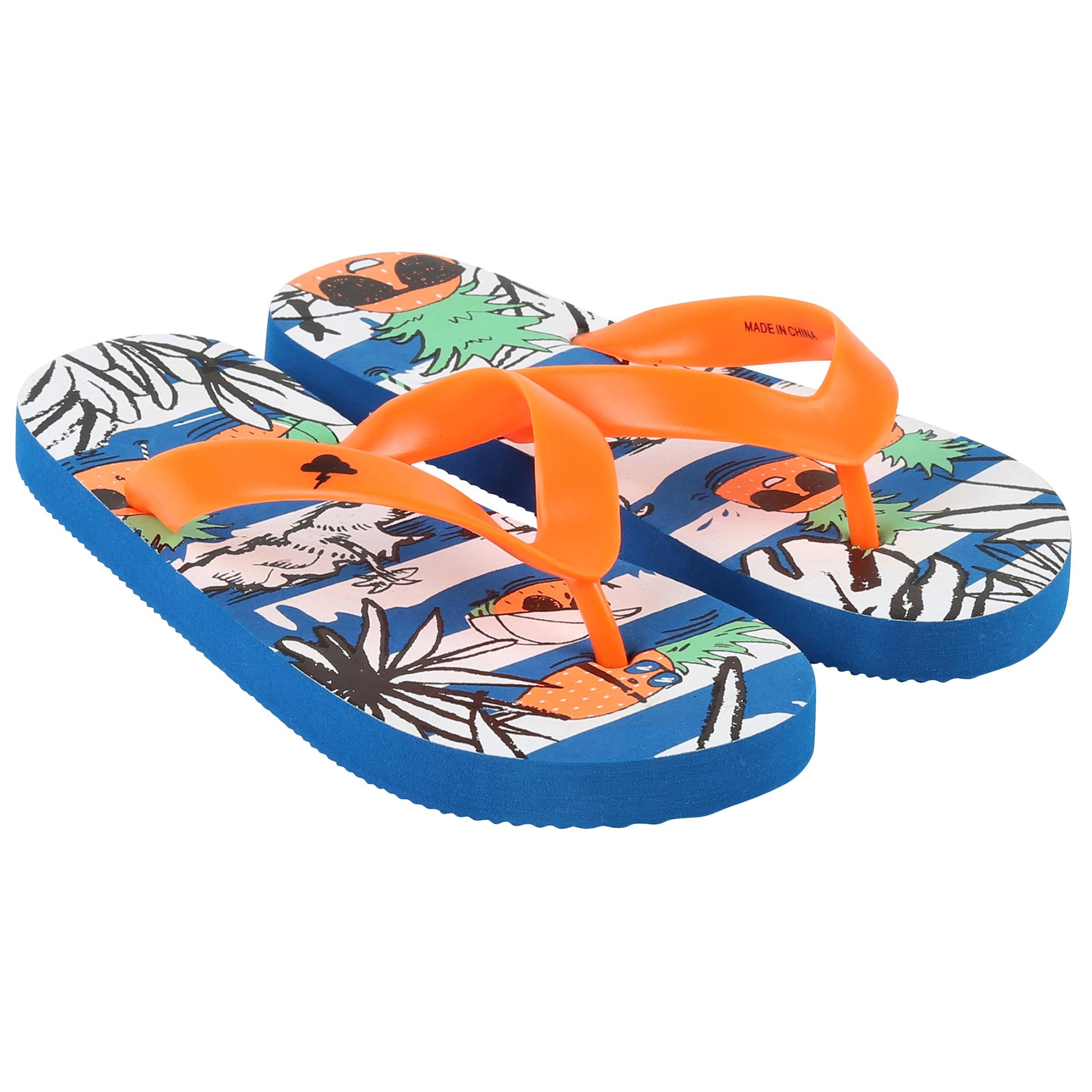 Boys Blue Patterned Flip-Flops