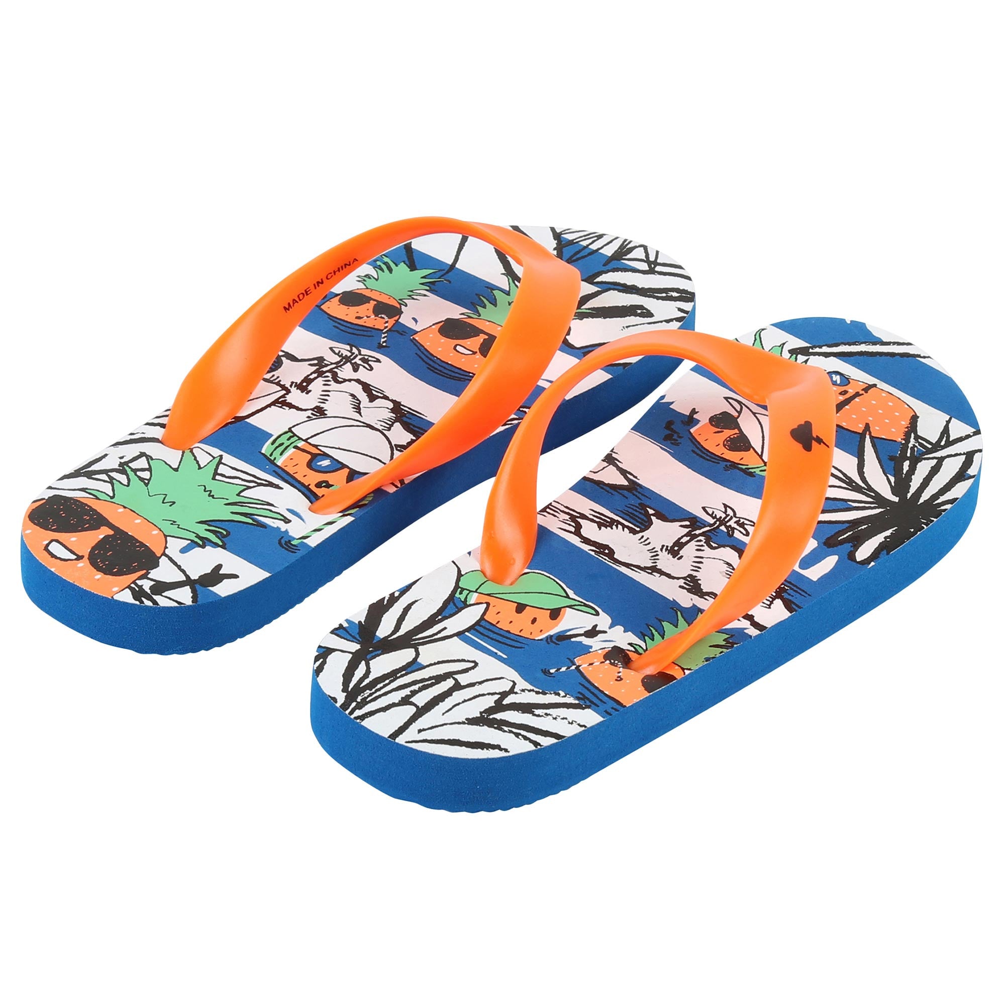 Boys Blue Patterned Flip-Flops