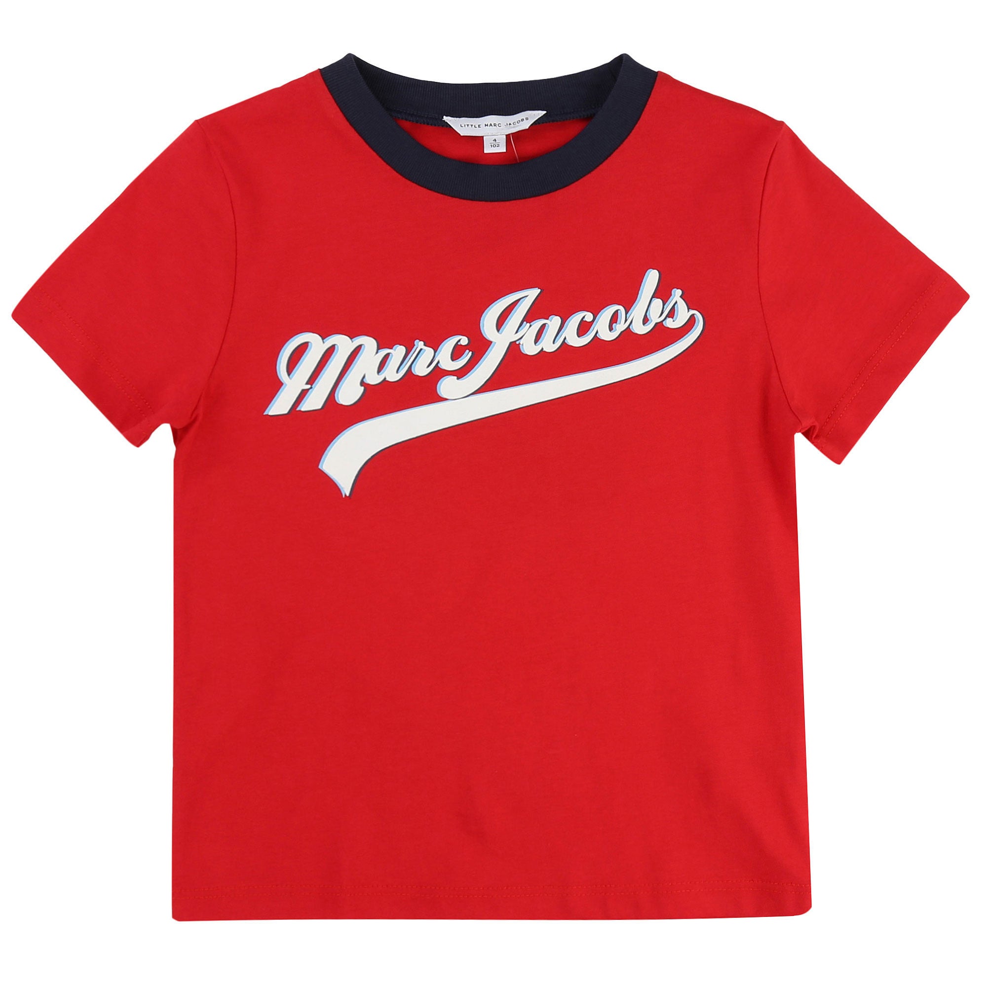 Boys Red Cotton Logo T-Shirt - CÉMAROSE | Children's Fashion Store - 1