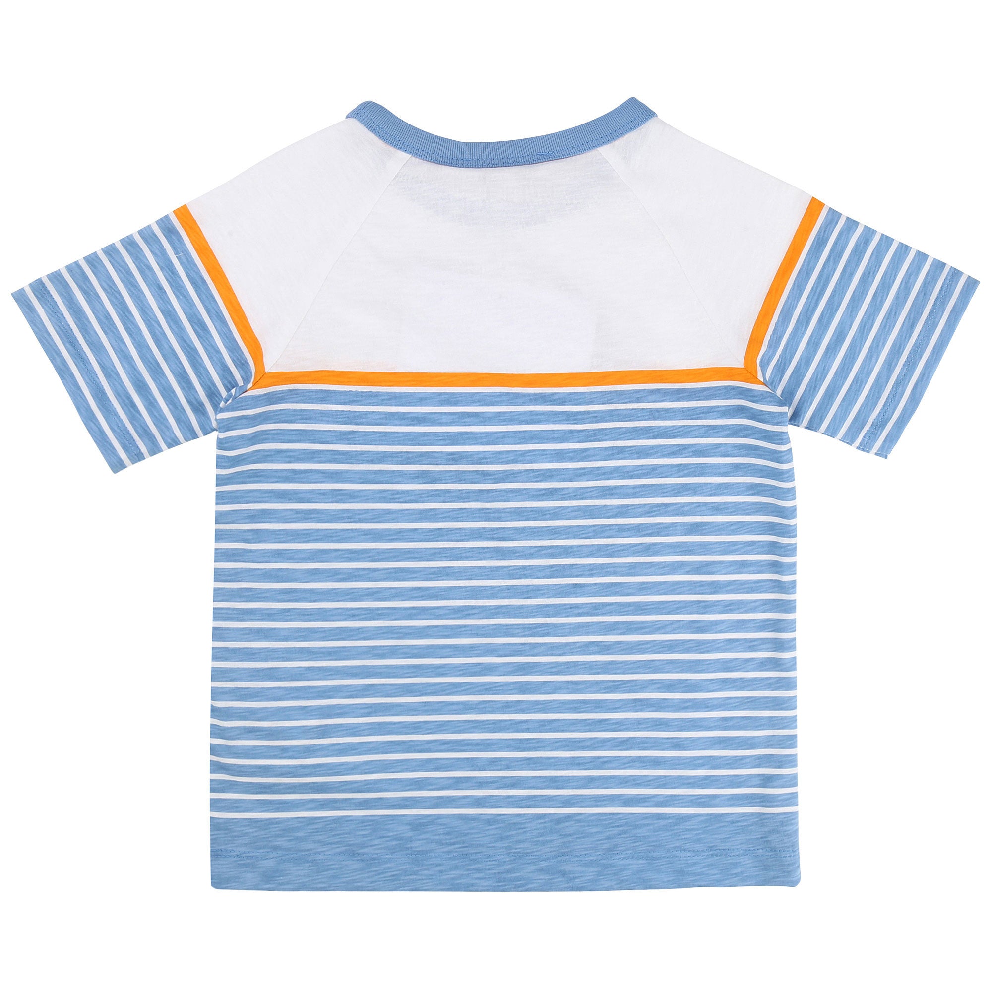 Boys White & Blue Stripey T-shirt - CÉMAROSE | Children's Fashion Store - 2