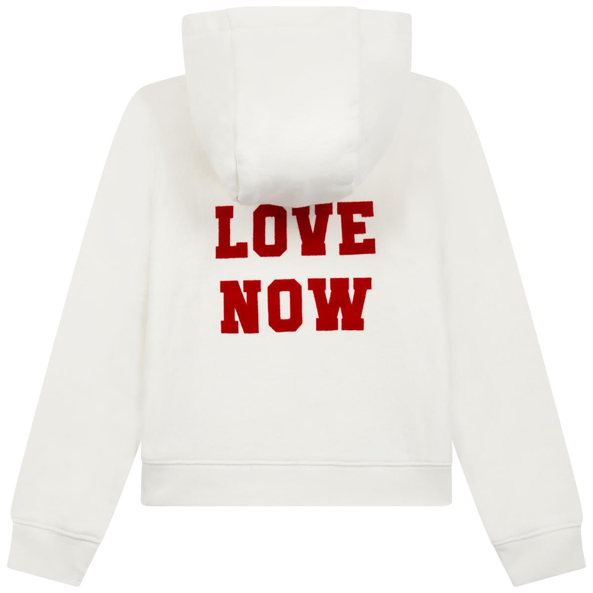 Boys & Girls White Hooded Sweatshirts