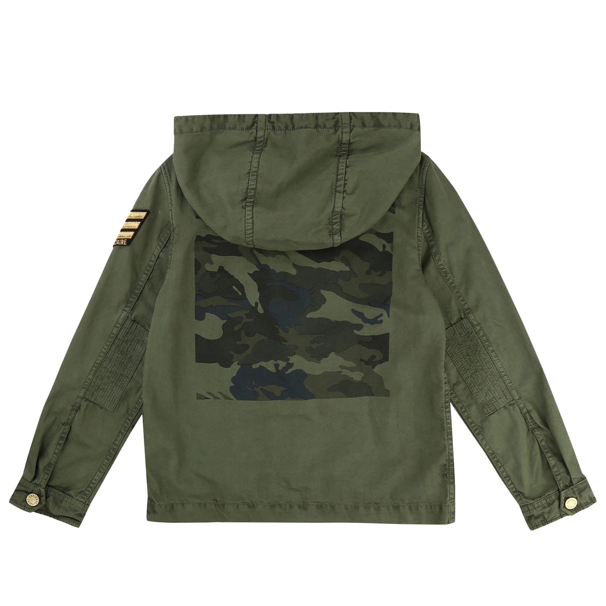 Boys & Girls Green Cotton Zip-up Top