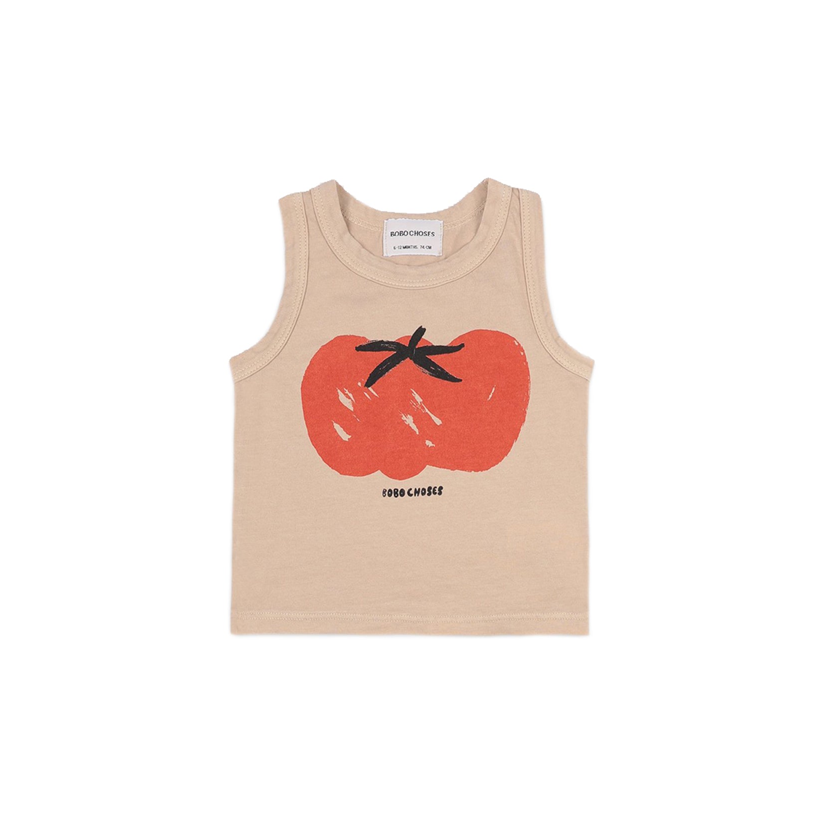 Baby Boys Beige Tomato Cotton Tank Top