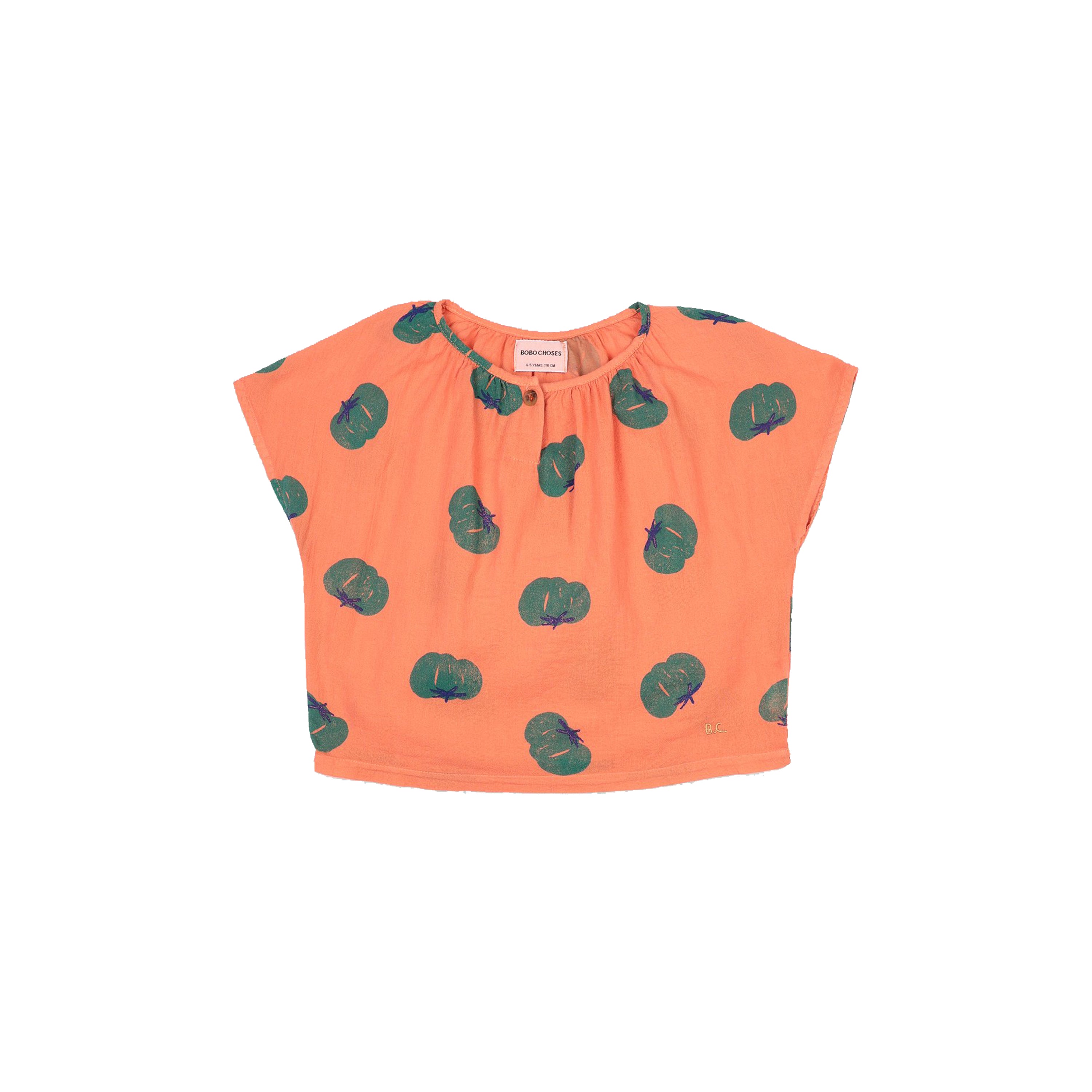 Girls Orange Tomato Cotton Top