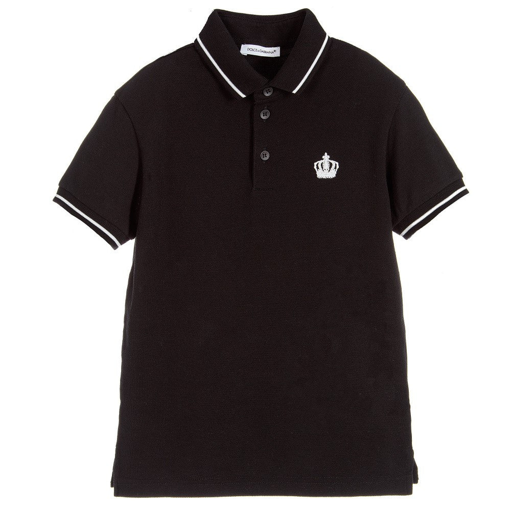 Boys Black 'Citta Basico' Polo Shirt - CÉMAROSE | Children's Fashion Store - 1