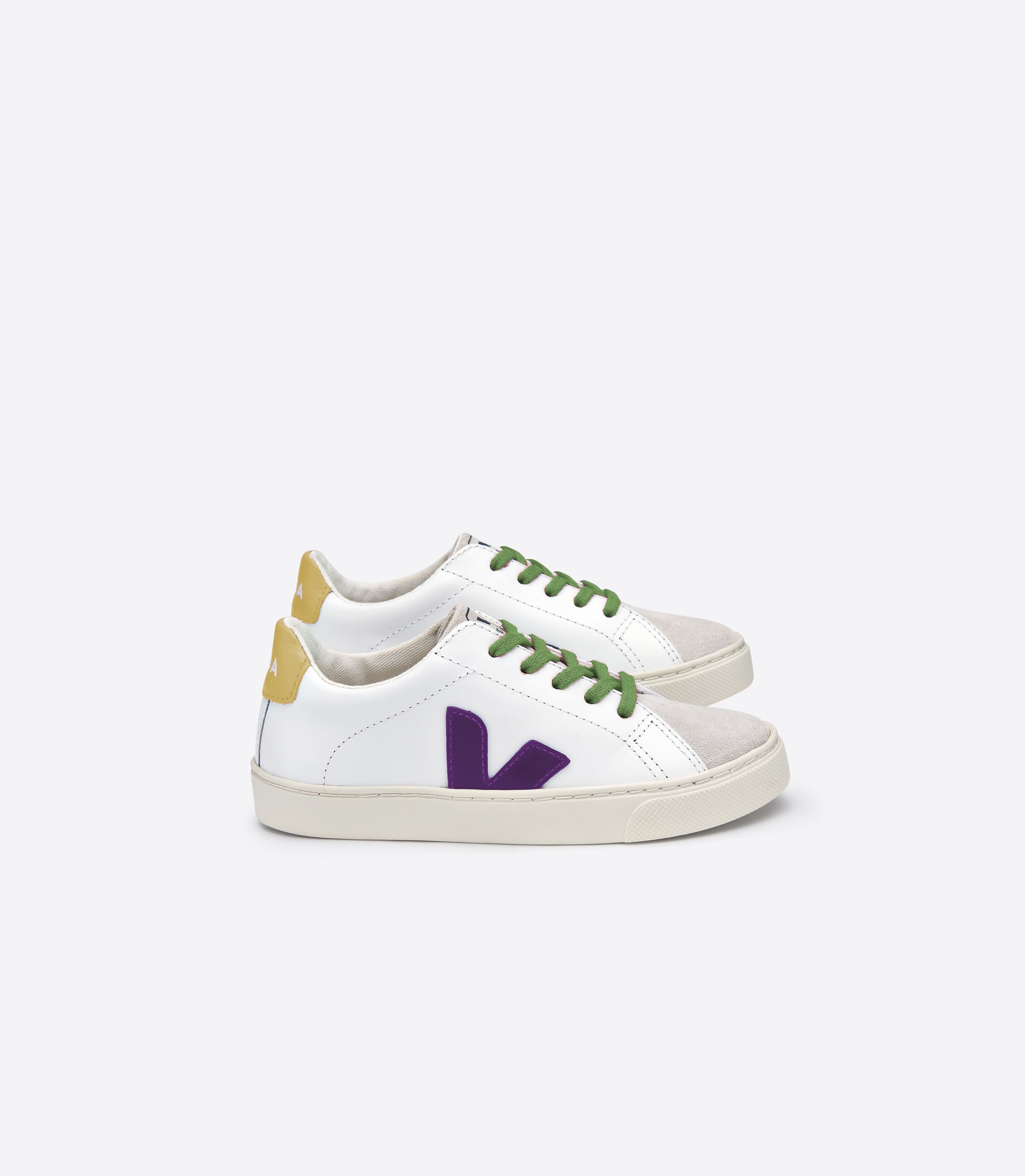 Boys & Girls White "V" Leather Shoes