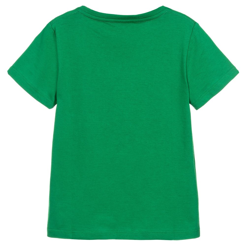 Boys & Girls Green Logo Cotton T-shirt