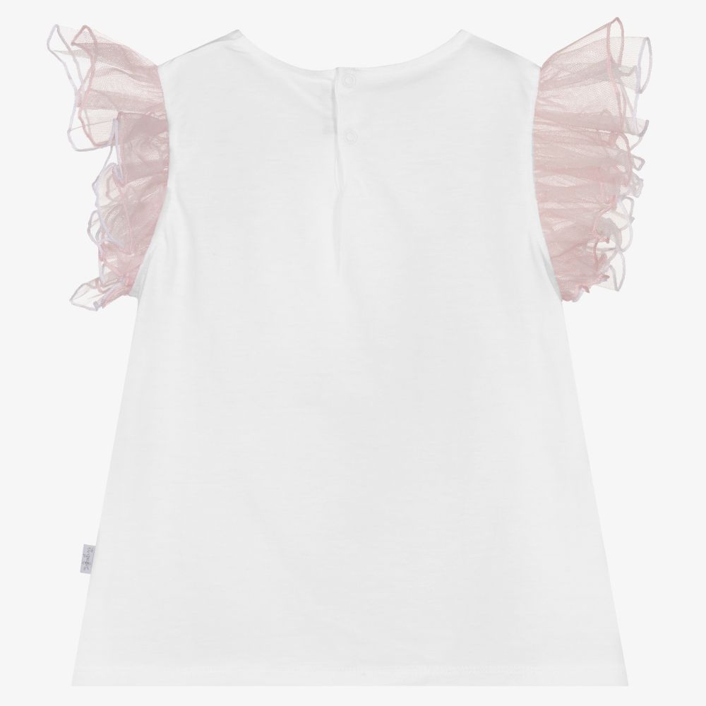 Boys & Girls White Cotton T-Shirt