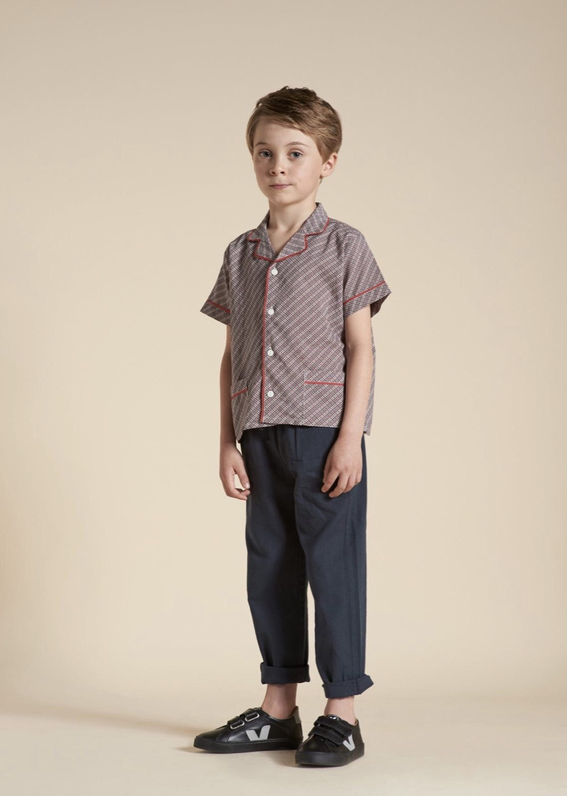 Boys Terracotta Checked Shirt