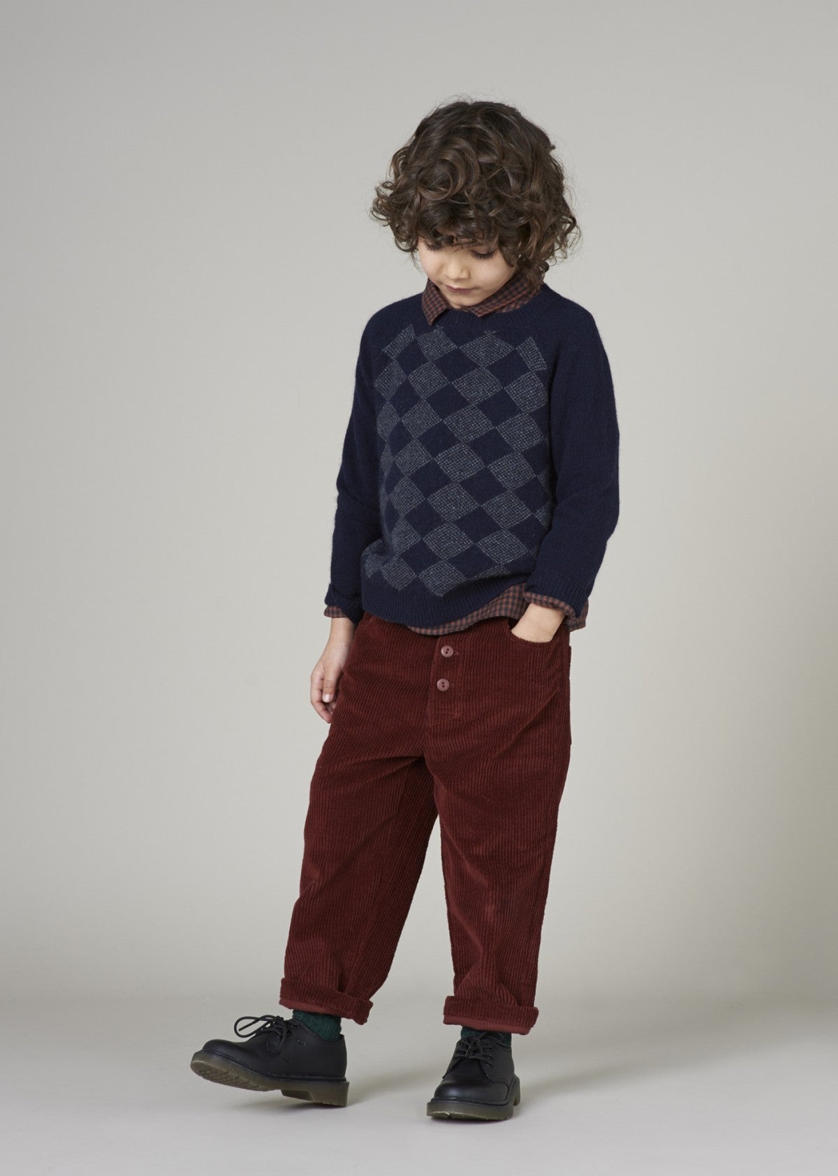 Boys Wine Red Cotton Trousers