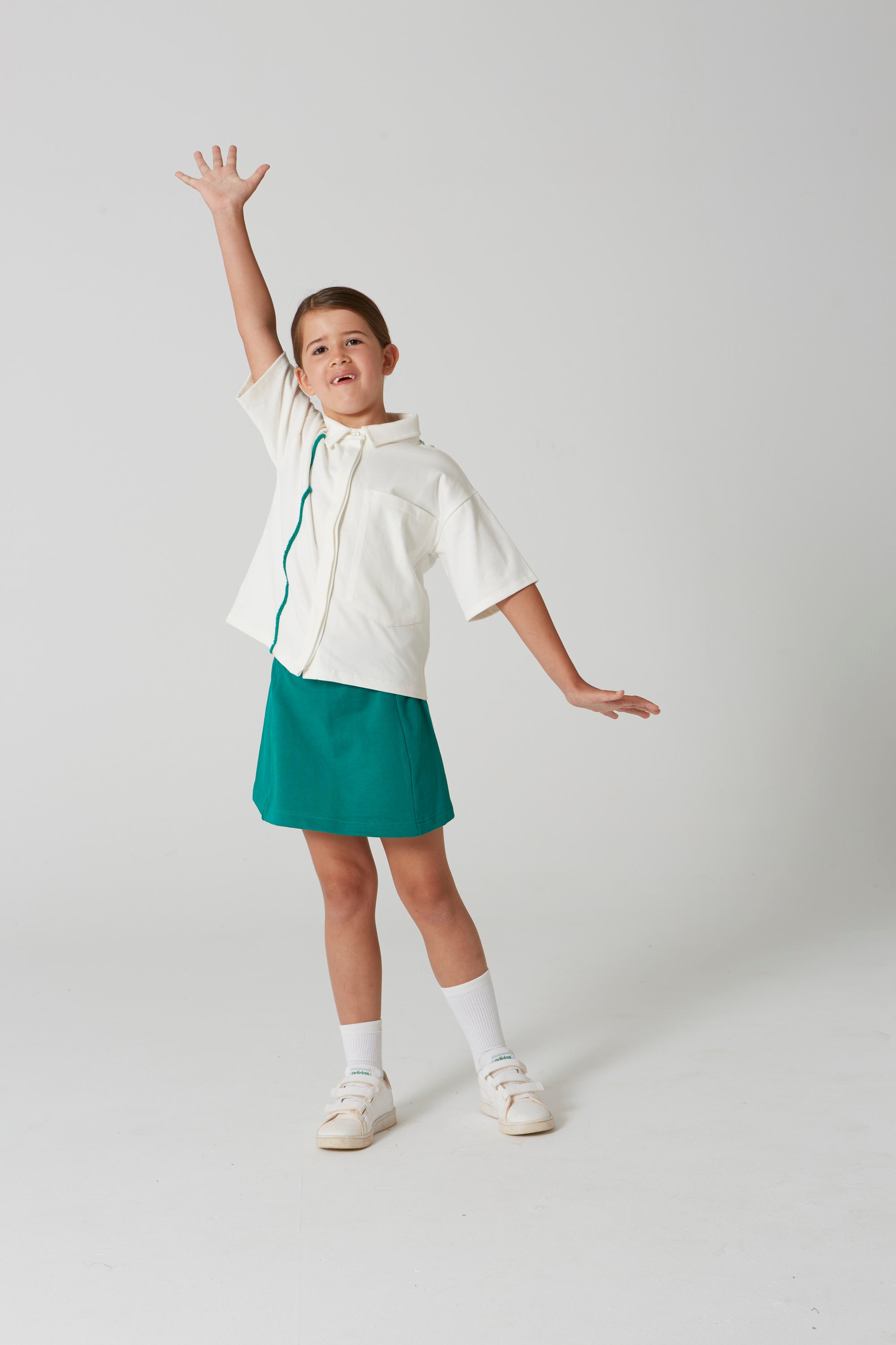 Boys & Girls White Cotton Shirt