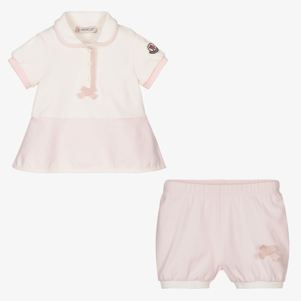 Baby Girls Pink Cotton Dress Set