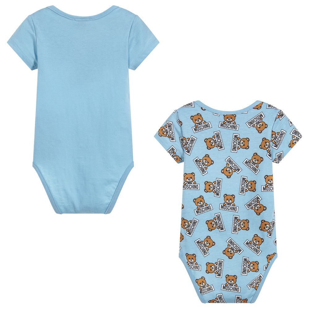 Baby Boys Light Blue Cotton Babysuit Sets