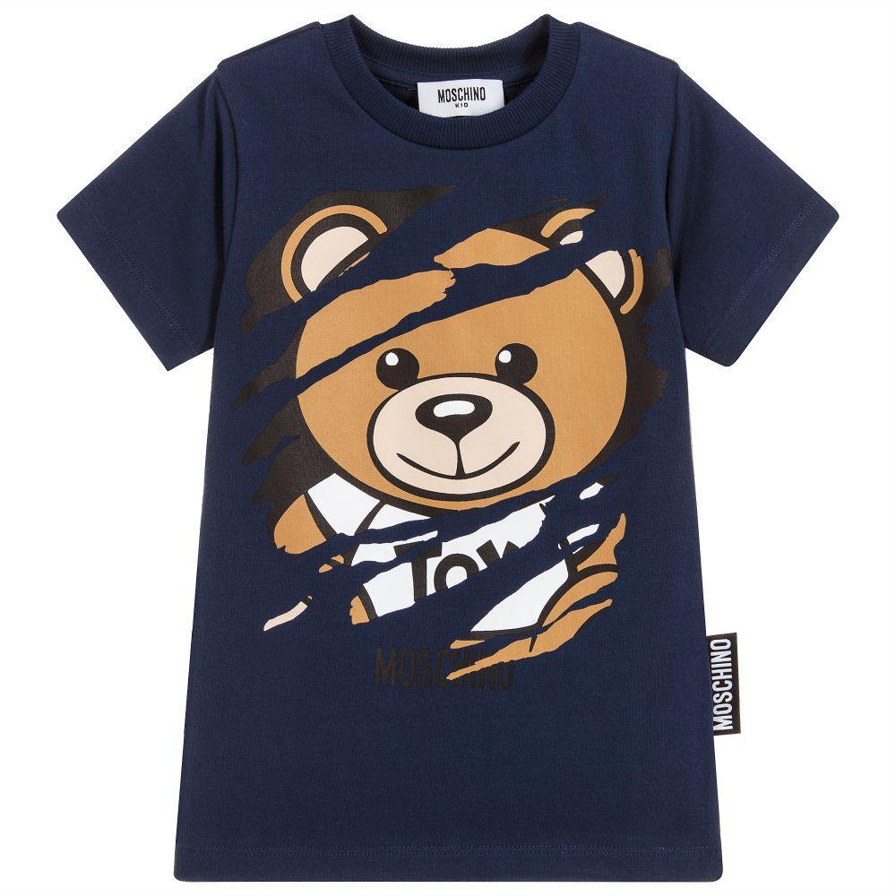 Boys & Girls Navy Blue Cotton T-shirt