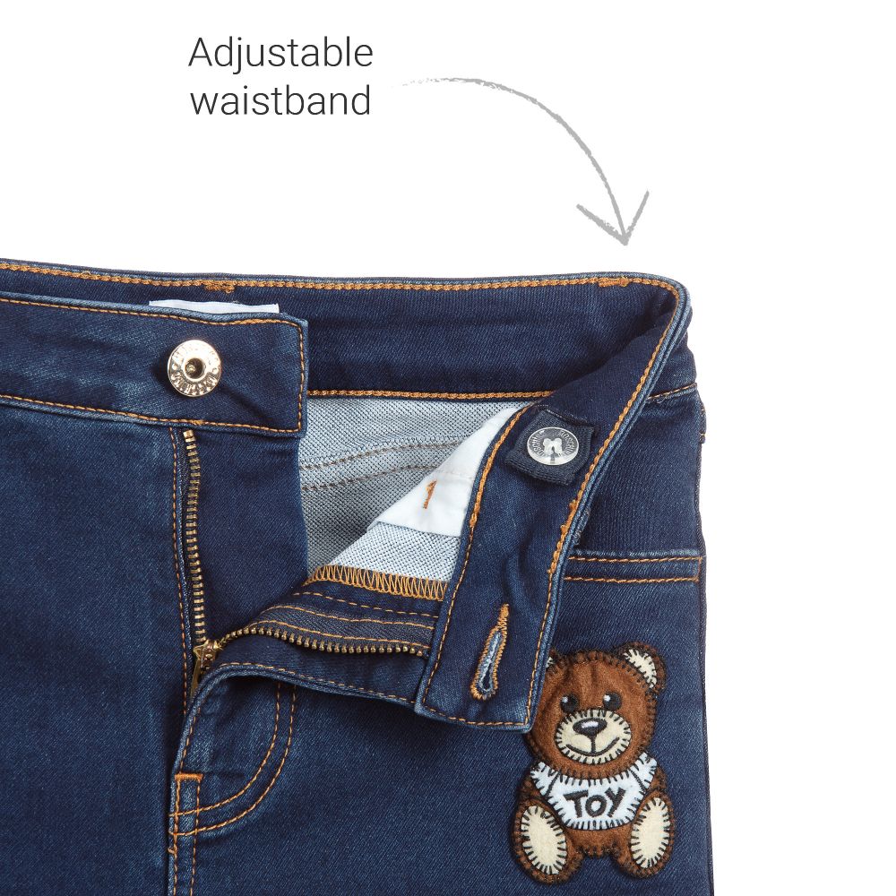 Boys & Girls Navy Blue Teddy Bear Jeans