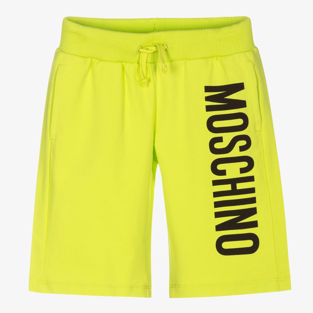 Boys Green Cotton Logo Shorts