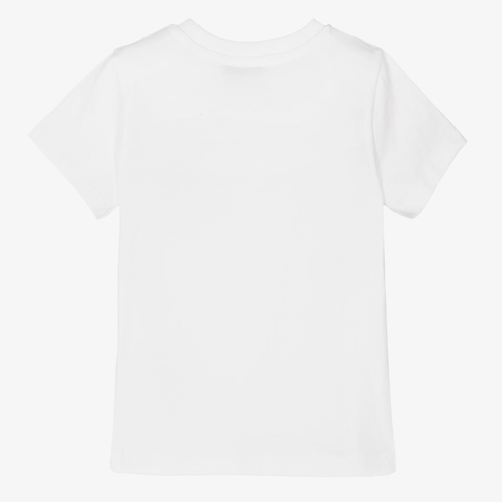 Boys & Girls White Bear Cotton T-Shirt