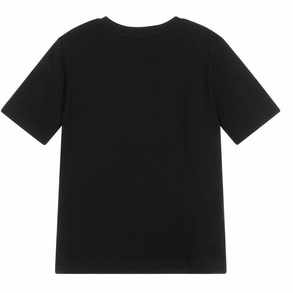 Boys & Girls Black Cotton T-Shirt